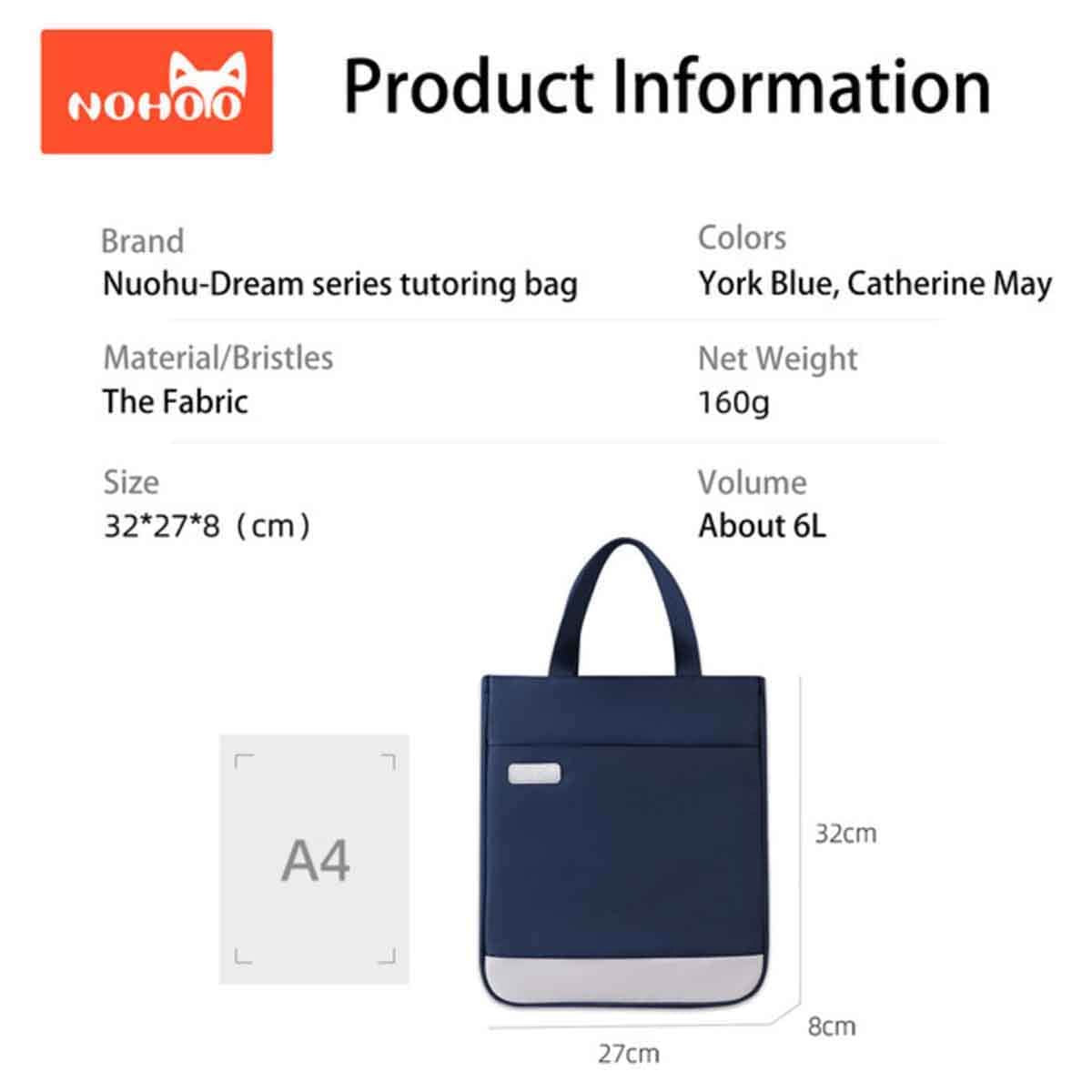 Nohoo Blue School Hand Bag