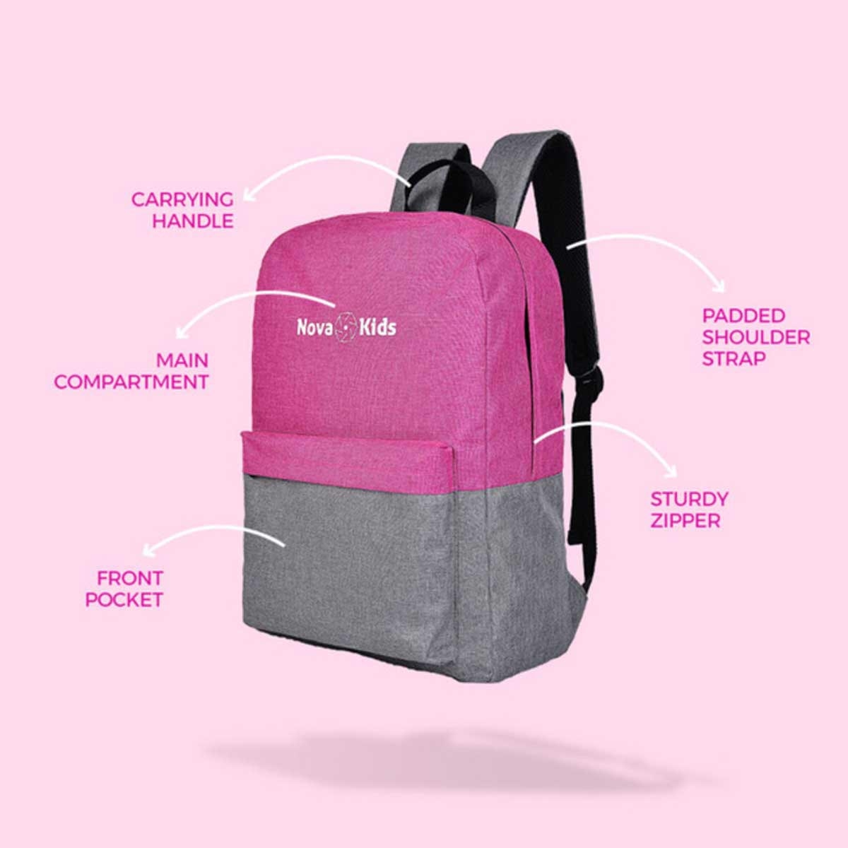 نوفا كيدز حقيبة مدرسية 17 بوصة، للجنسين، 3-4 سنوات