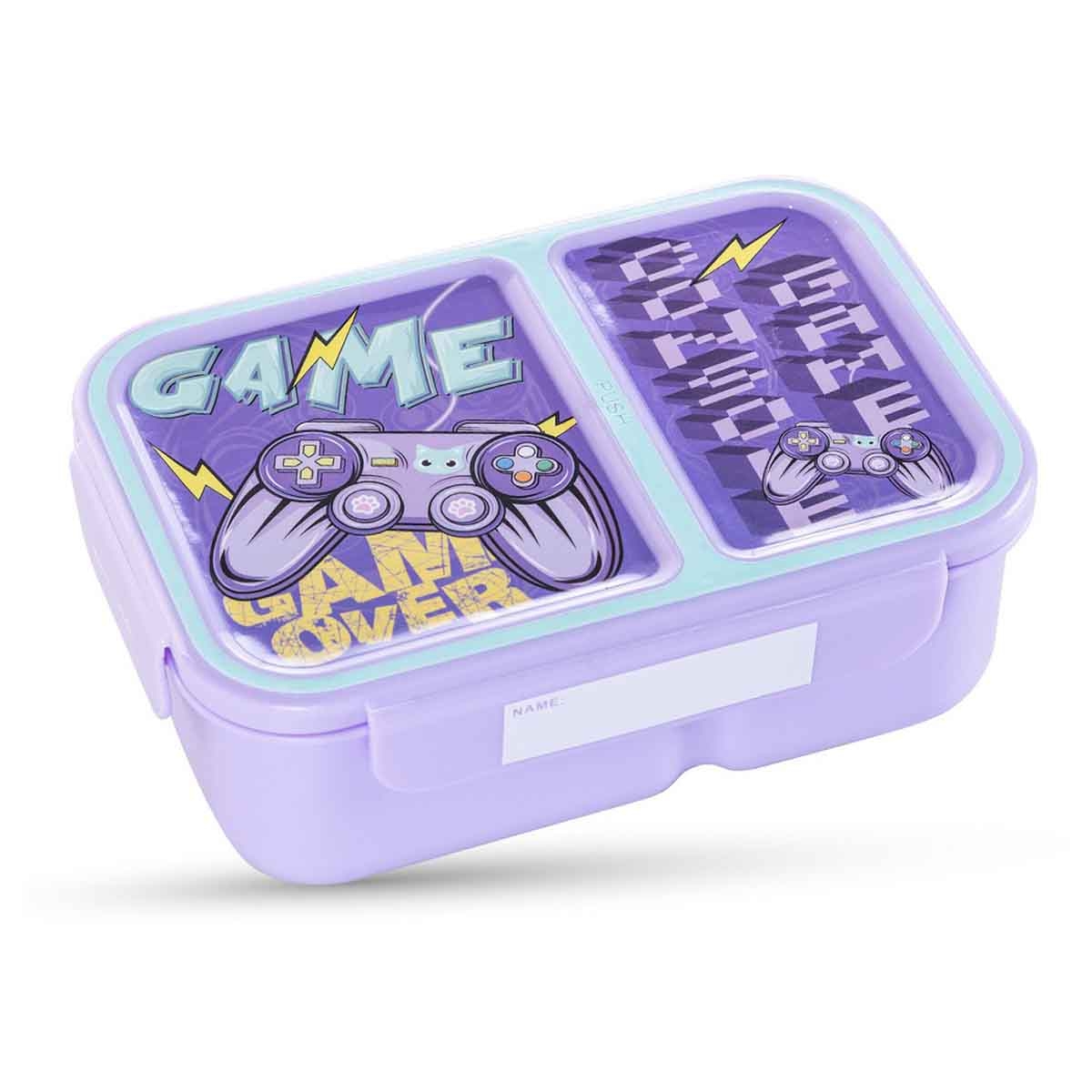 نوفا كيدز صندوق غداء بنتو بسعة 1.3 لتر بتصميم غيمر بقسمين