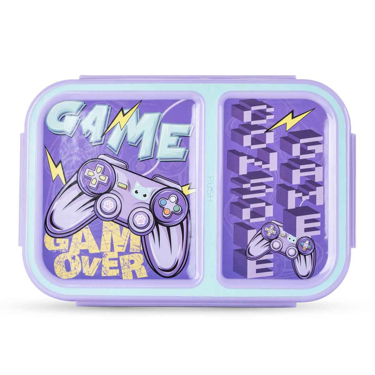 نوفا كيدز صندوق غداء بنتو بسعة 1.3 لتر بتصميم غيمر بقسمين