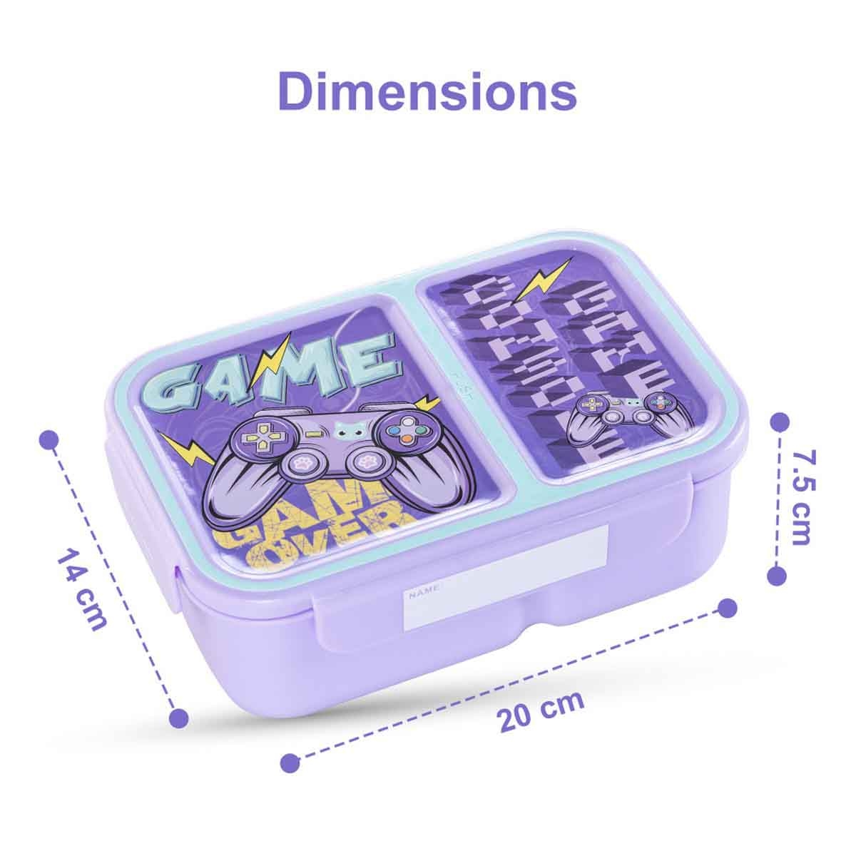 نوفا كيدز صندوق غداء بنتو بسعة 1.3 لتر بتصميم غيمر بقسمين