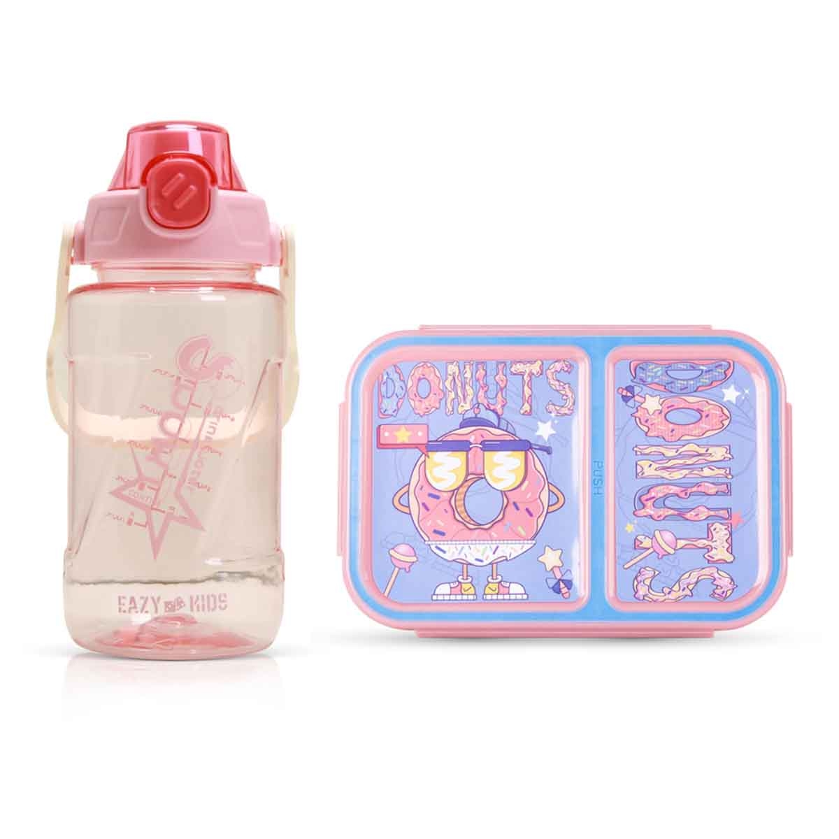 Nova Kids 1.3L Donut 2-Compartment Bento Lunch Box with Water Bottle