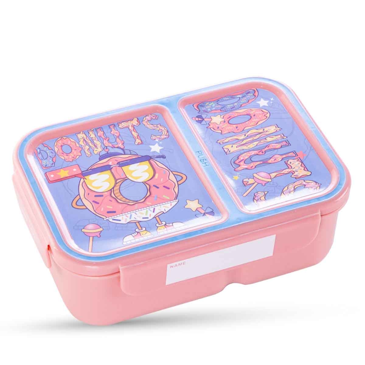Nova Kids 1.3L Donut 2-Compartment Bento Lunch Box with Water Bottle
