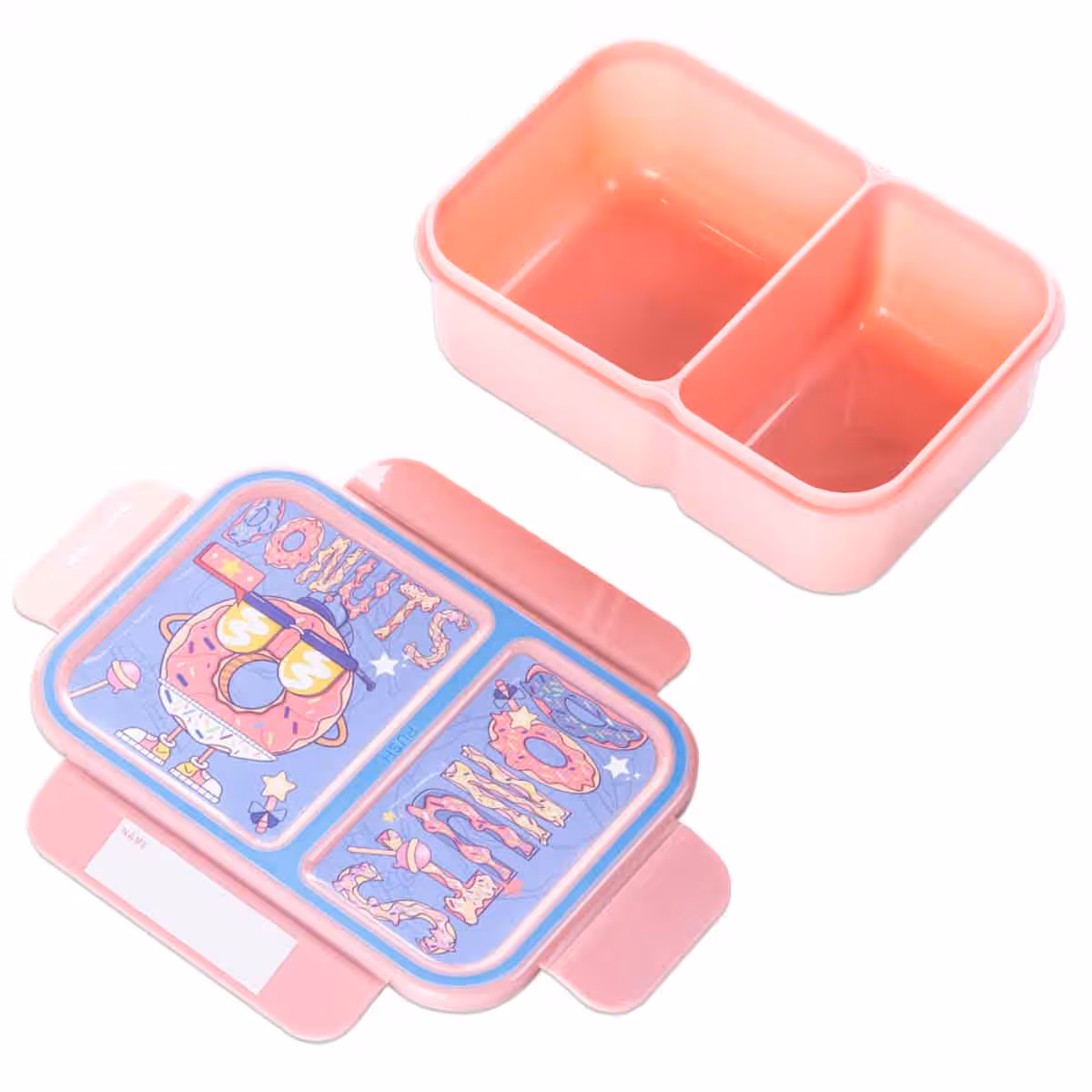 Nova Kids 1.3L Donut 2-Compartment Bento Lunch Box with Water Bottle