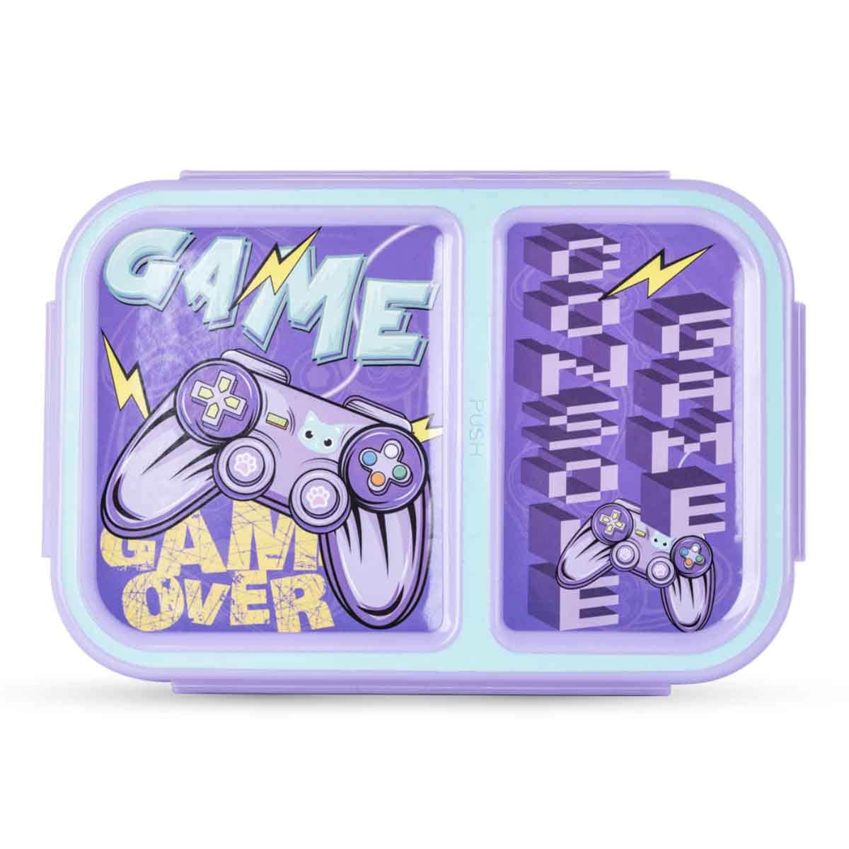 Nova Kids 1.3L Gamer 2-Compartment Bento Lunch Box with Water Bottle