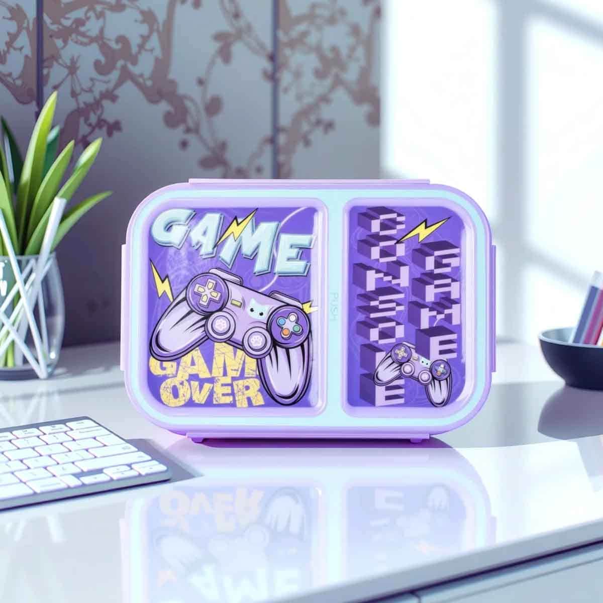 Nova Kids 1.3L Gamer 2-Compartment Bento Lunch Box with Water Bottle
