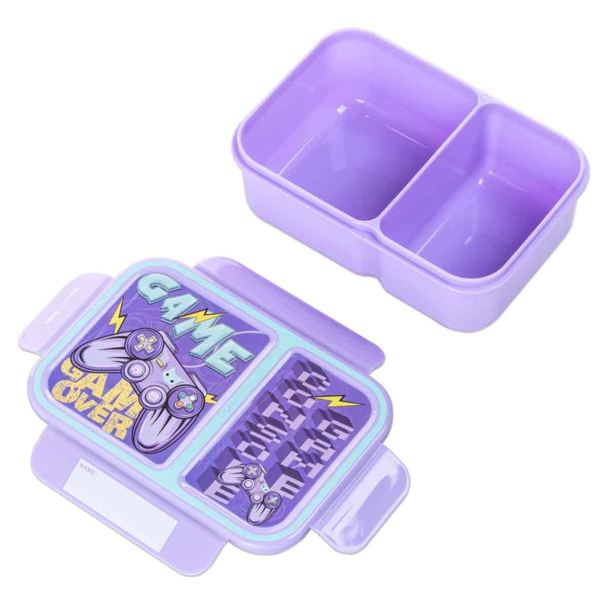 Nova Kids 1.3L Gamer 2-Compartment Bento Lunch Box with Water Bottle