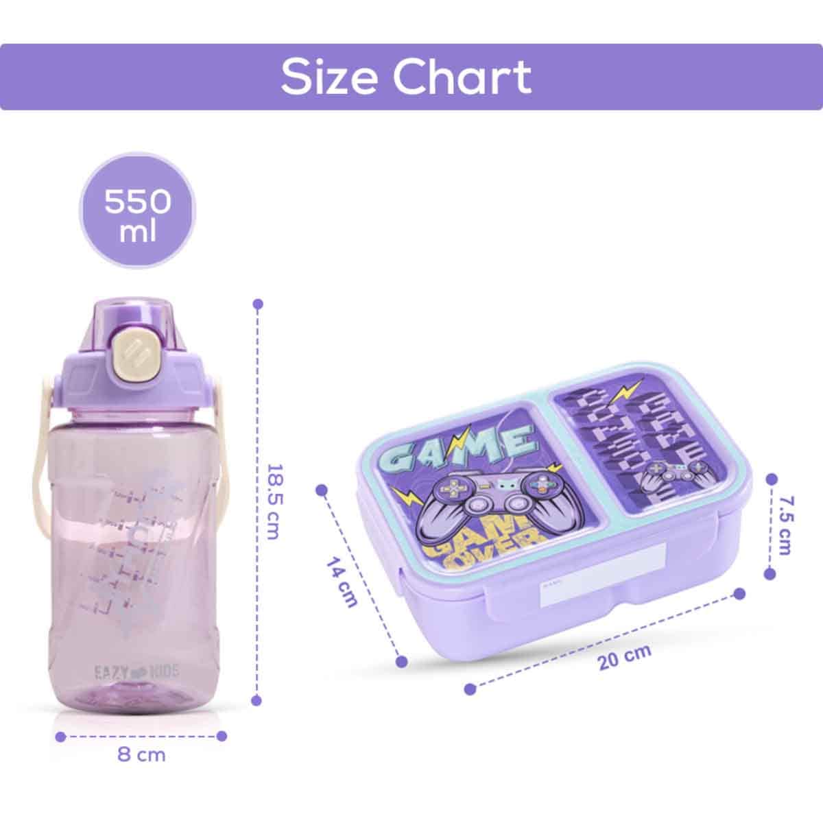 Nova Kids 1.3L Gamer 2-Compartment Bento Lunch Box with Water Bottle
