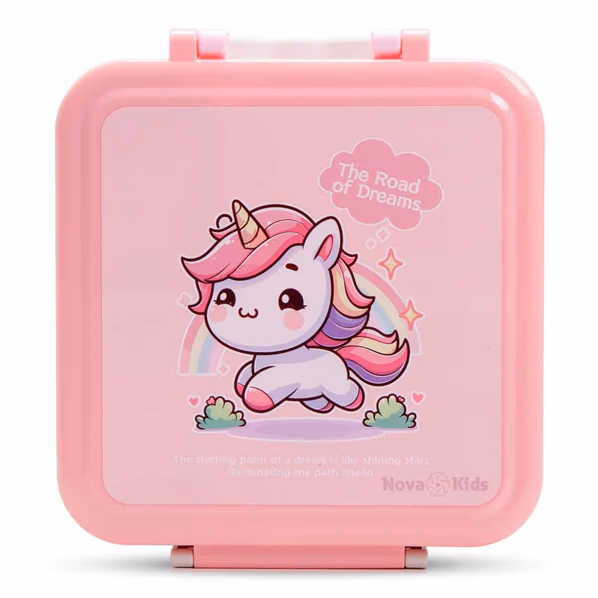Nova Kids 1.5L Unicorn 3-Compartment Bento Lunch Box with Spoon & Fork Set & Gravy Box