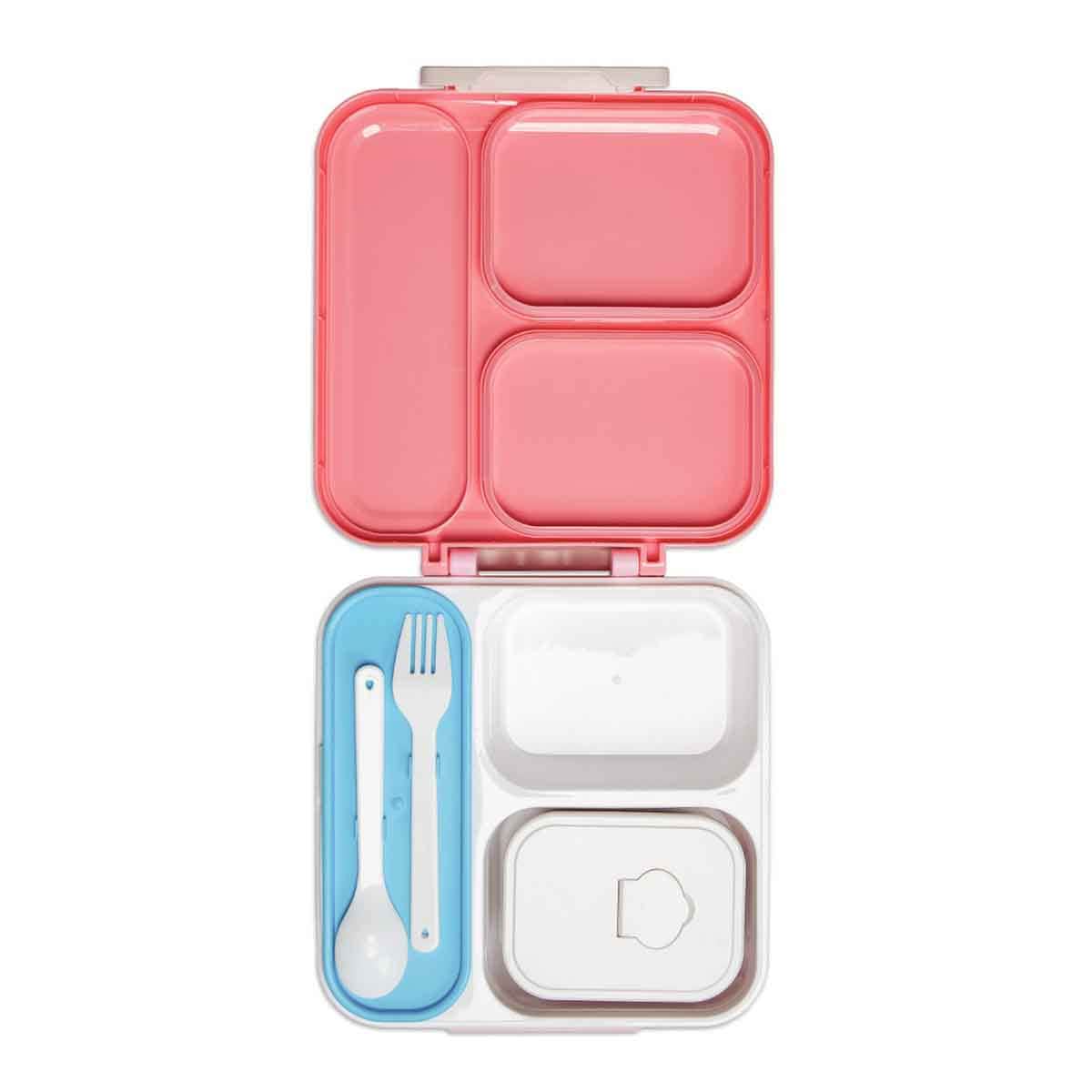 Nova Kids 1.5L Unicorn 3-Compartment Bento Lunch Box with Spoon & Fork Set & Gravy Box