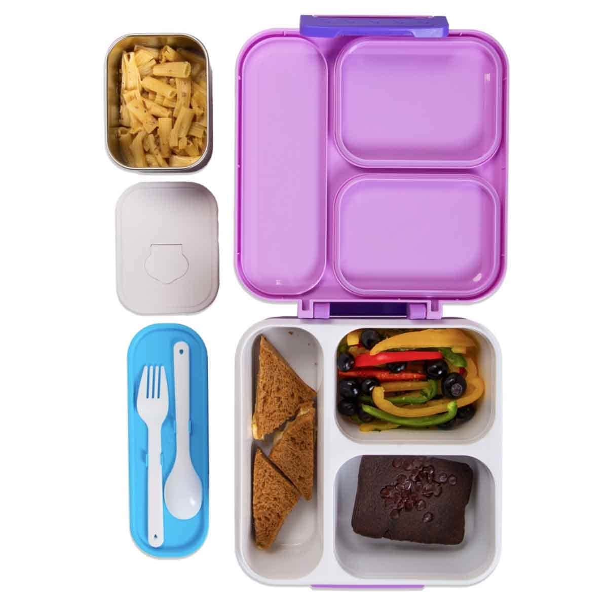 Nova Kids 1.5L Astronaut 3-Compartment Bento Lunch Box with Water Bottle, Spoon & Fork Set
