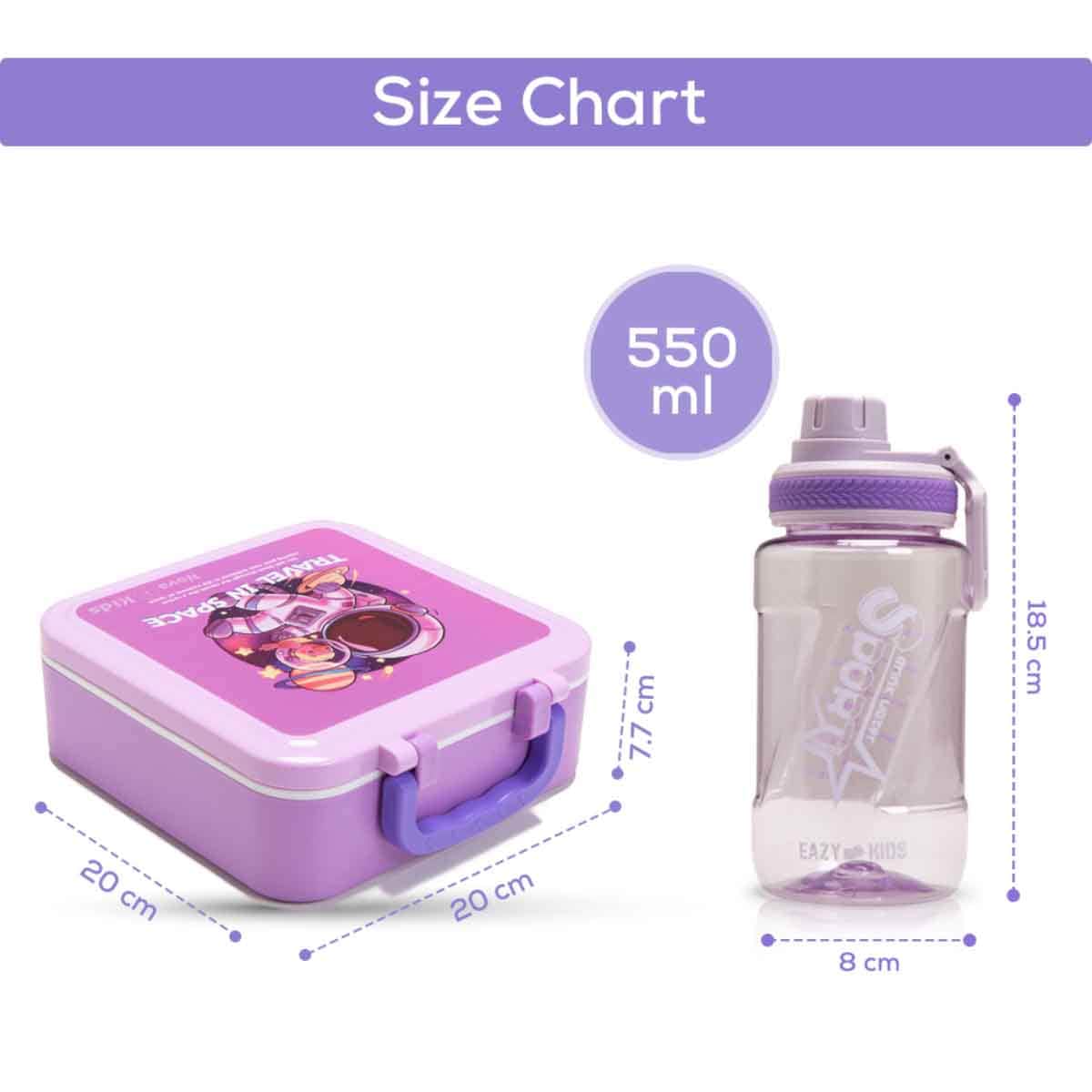 Nova Kids 1.5L Astronaut 3-Compartment Bento Lunch Box with Water Bottle, Spoon & Fork Set