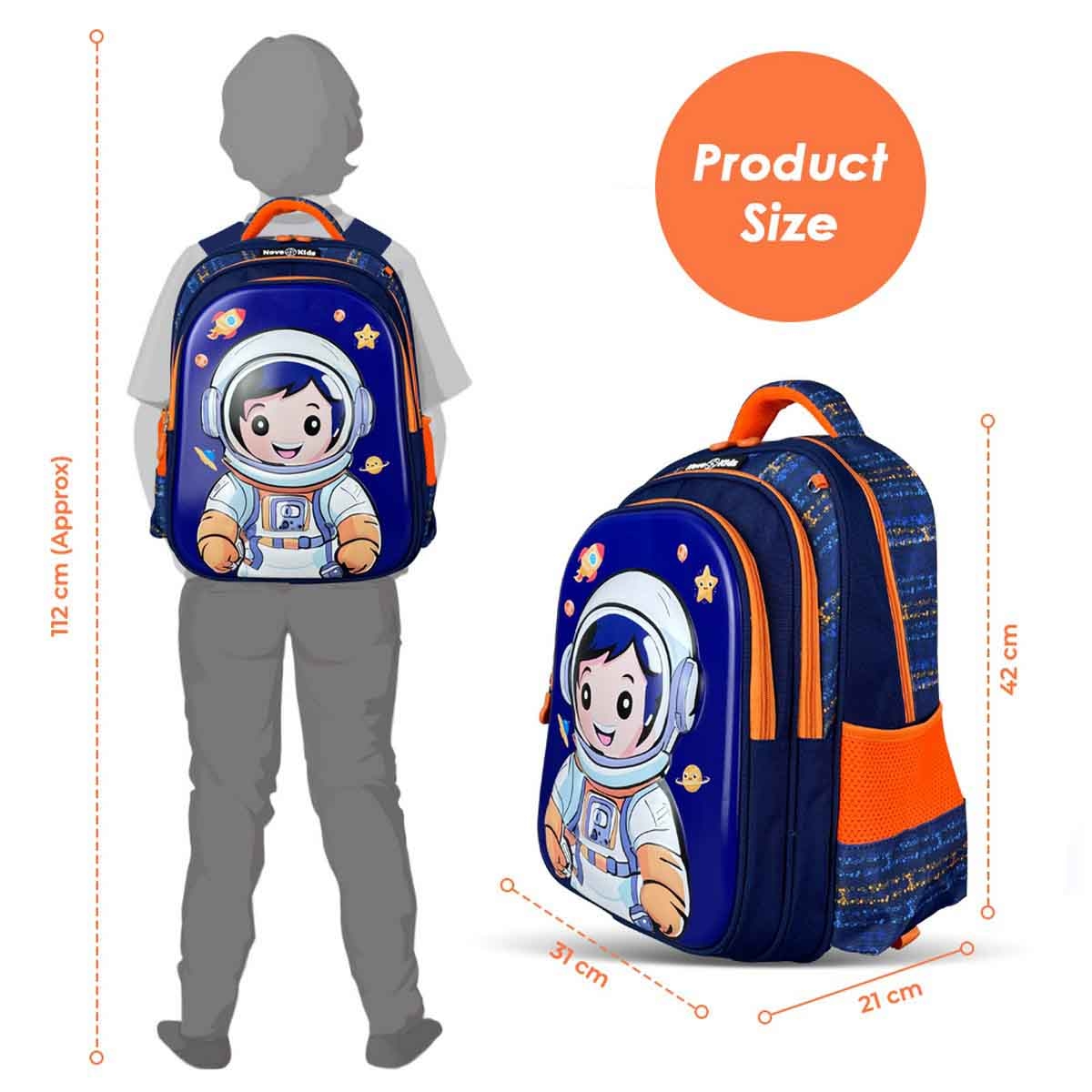 Nova Kids 16.5" Astronaut 3D School Bag