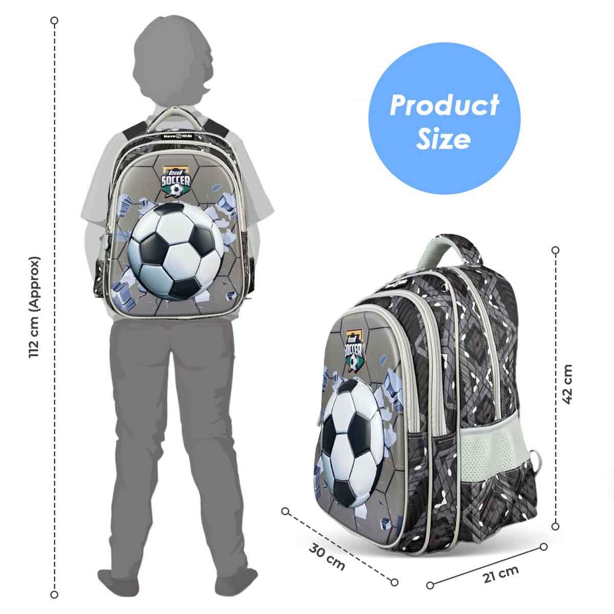 Nova Kids 16.5" Soccer 3D School Bag