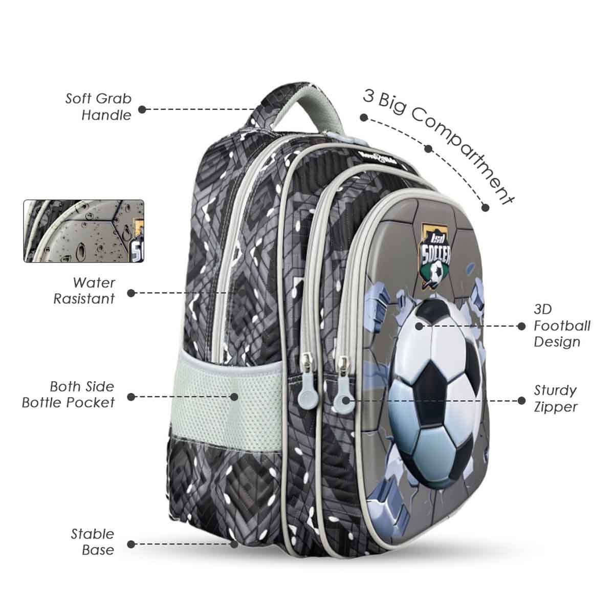 Nova Kids 16.5" Soccer 3D School Bag