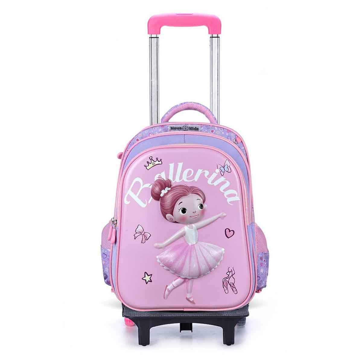 Nova Kids 16.5" Ballerina 3D School Bag with Trolley