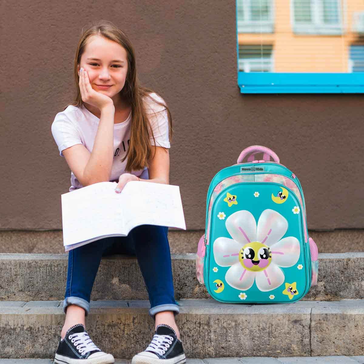 Nova Kids 16.5" Daisy 3D School Bag with Trolley