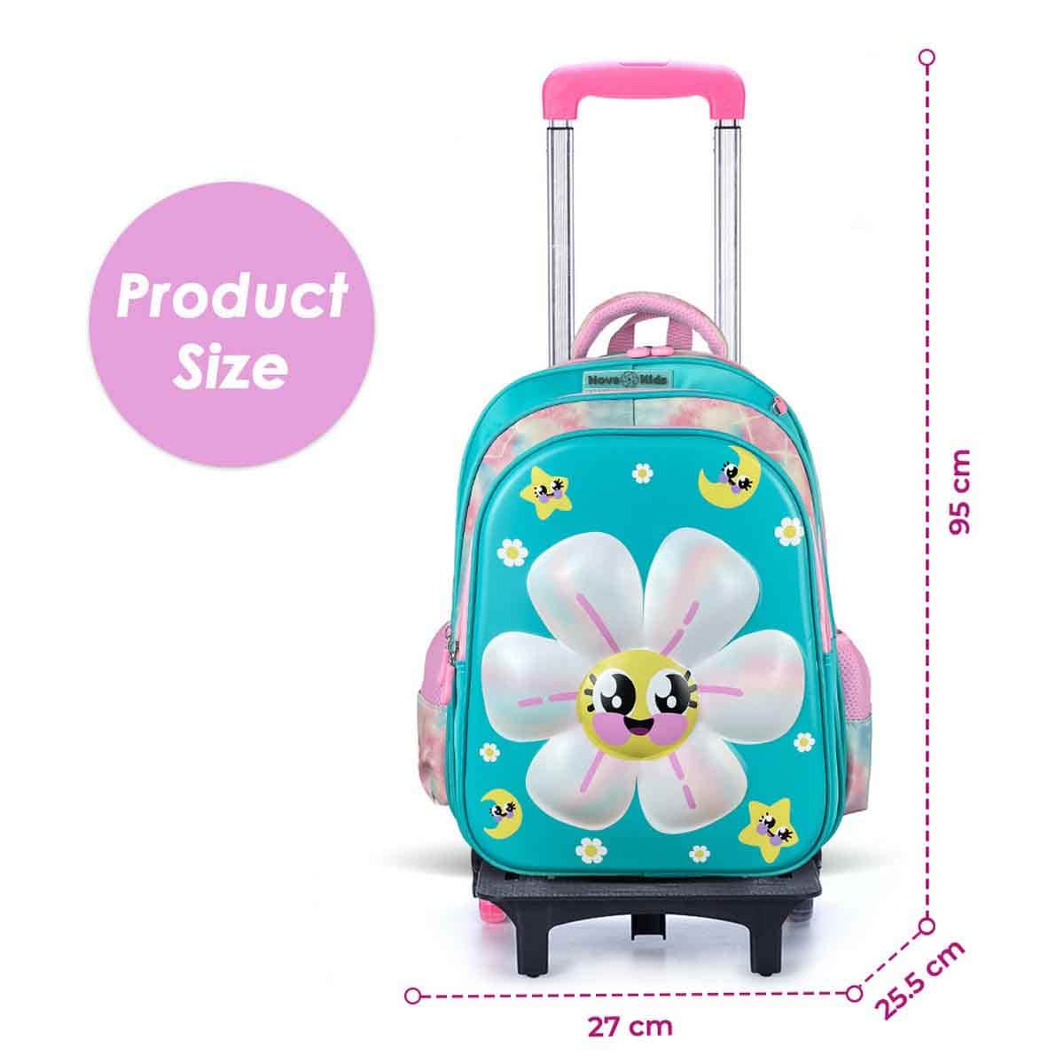 Nova Kids 16.5" Daisy 3D School Bag with Trolley