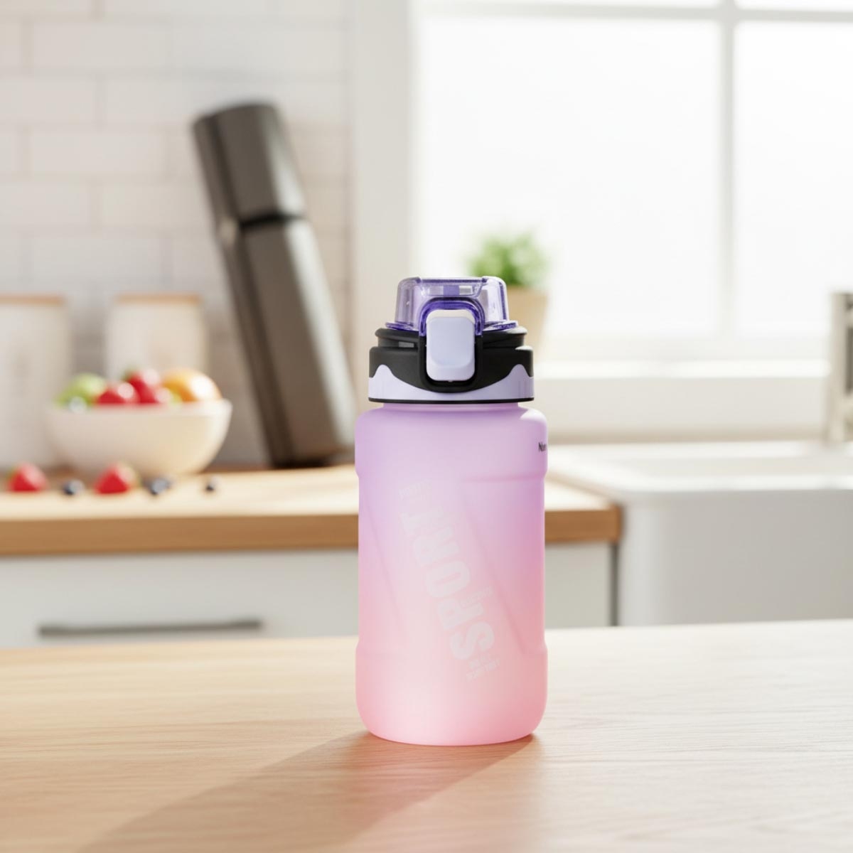 Nova Kids 550ml Purple Water Bottle with Straw