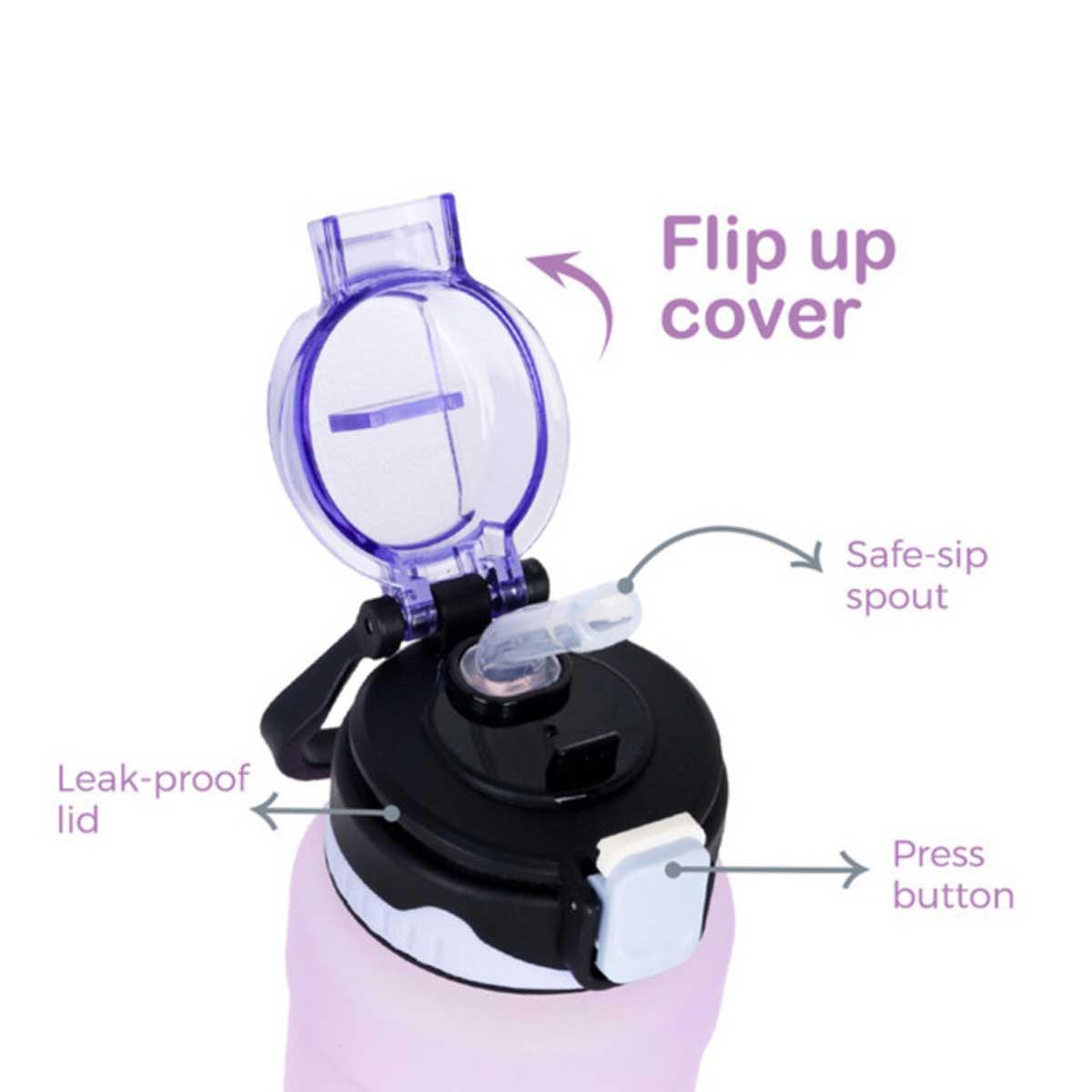 Nova Kids 550ml Purple Water Bottle with Straw