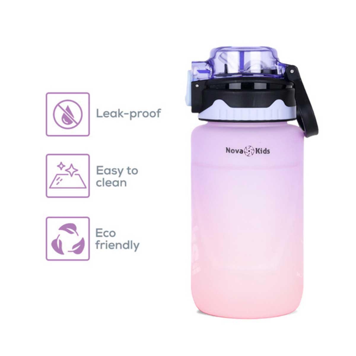 Nova Kids 550ml Purple Water Bottle with Straw