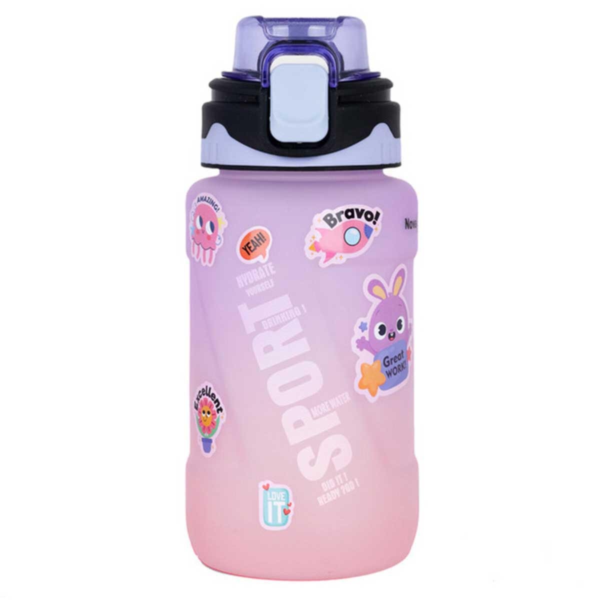 Nova Kids 550ml Purple Water Bottle with Straw
