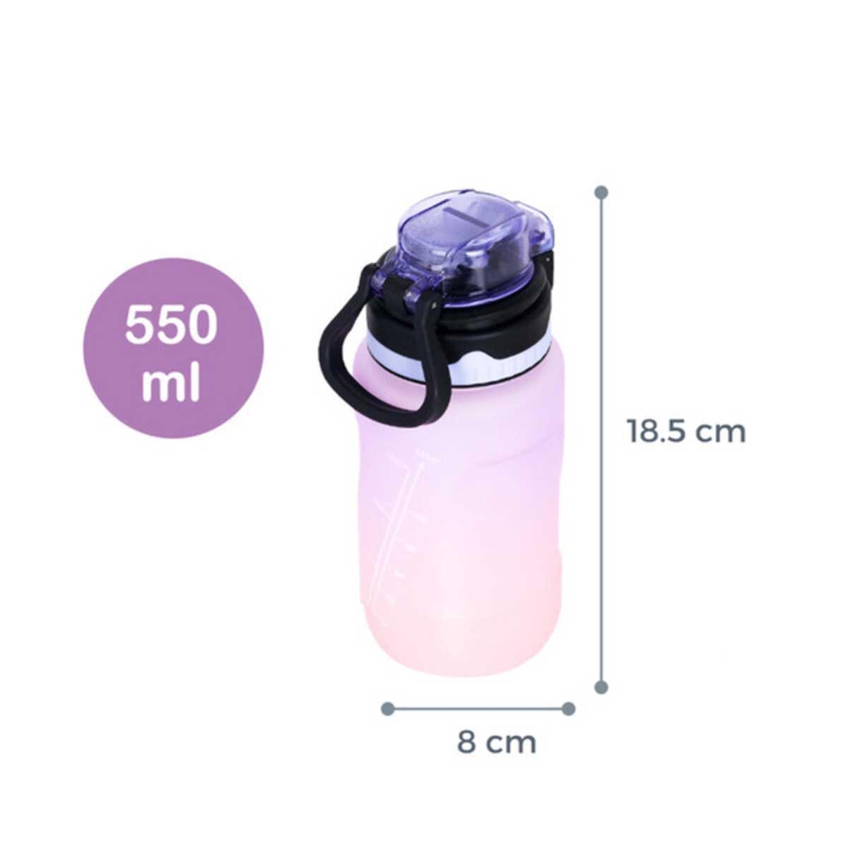 Nova Kids 550ml Purple Water Bottle with Straw