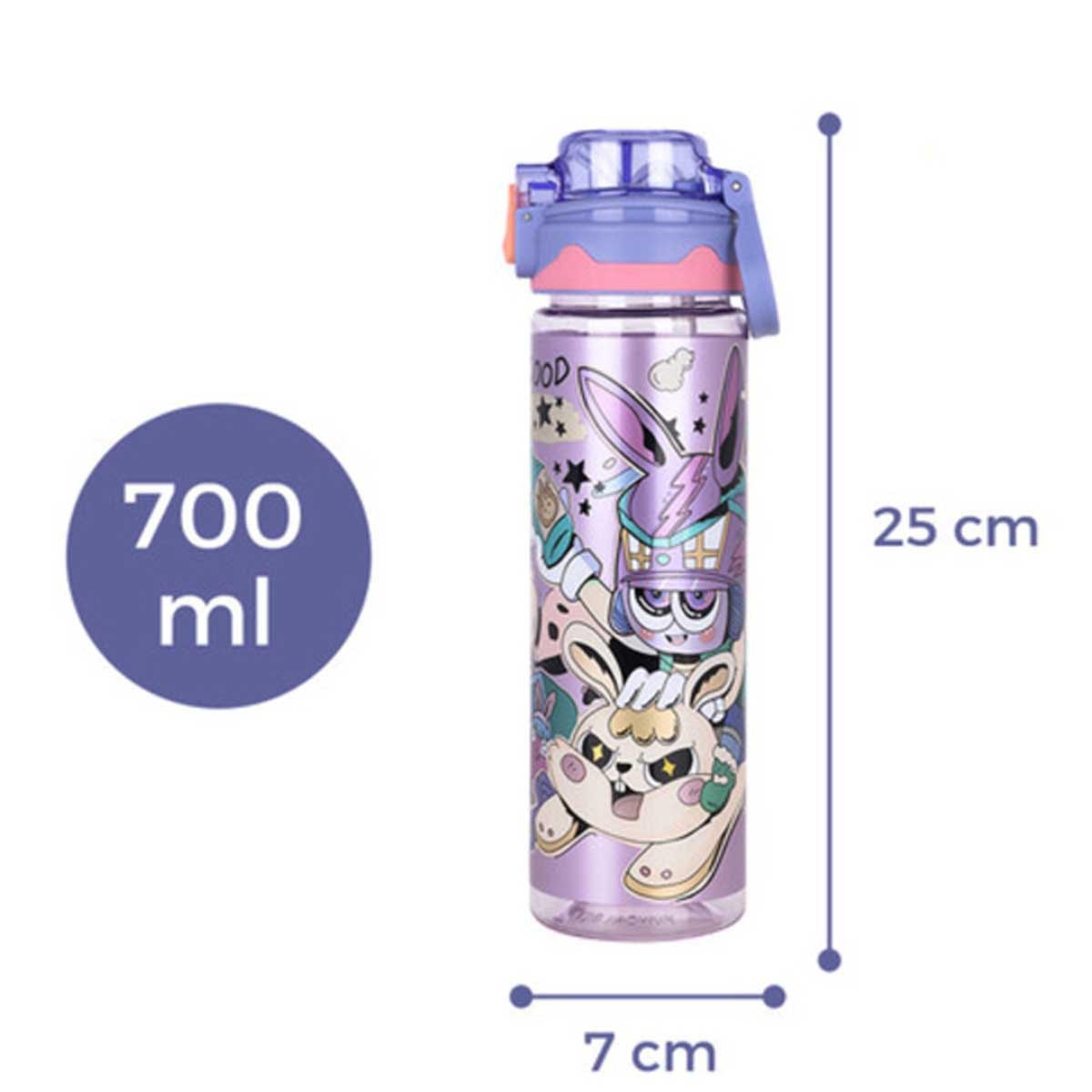 Nova Kids 700ml Purple Water Bottle with Straw