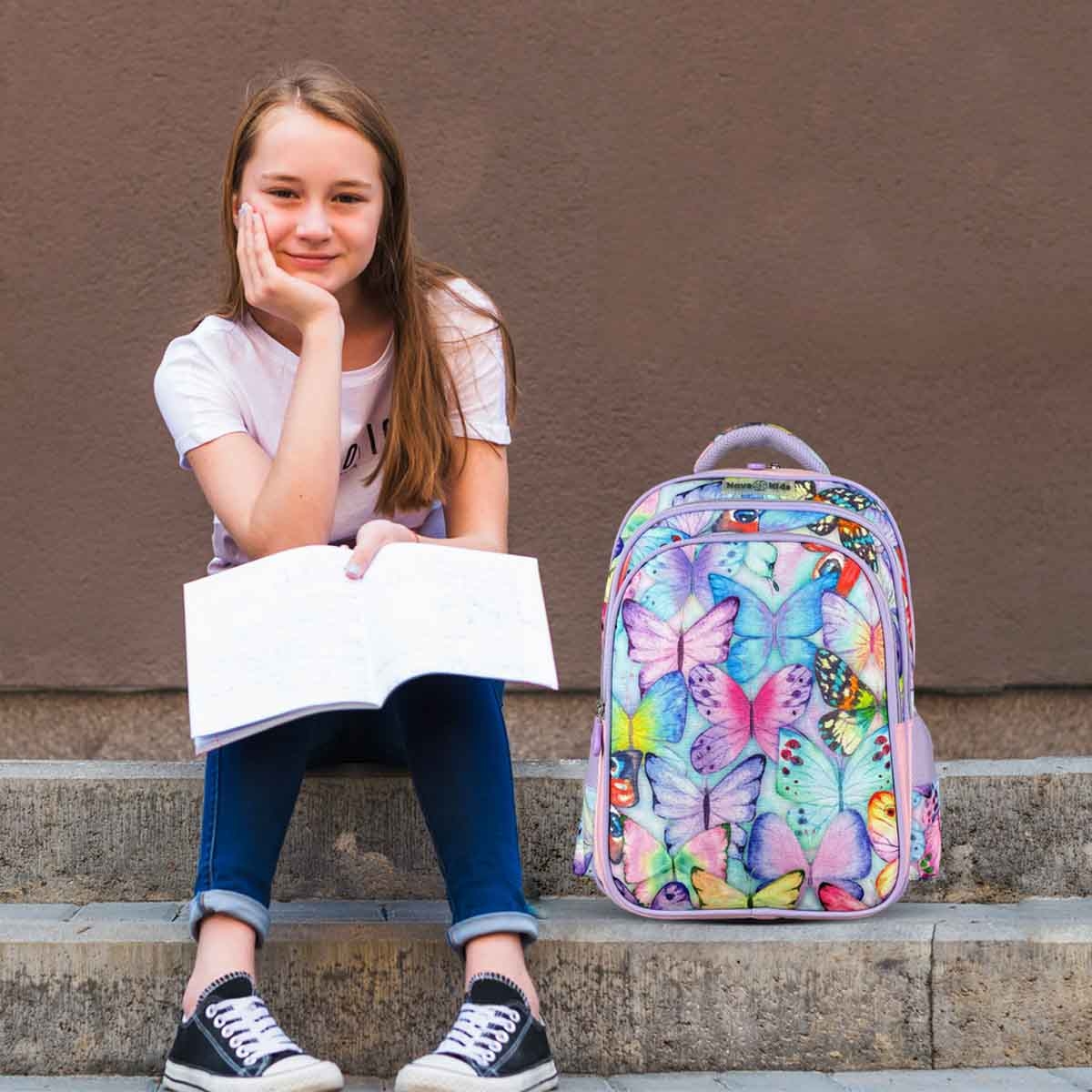 Nova Kids 17.5" Butterfly School Bag