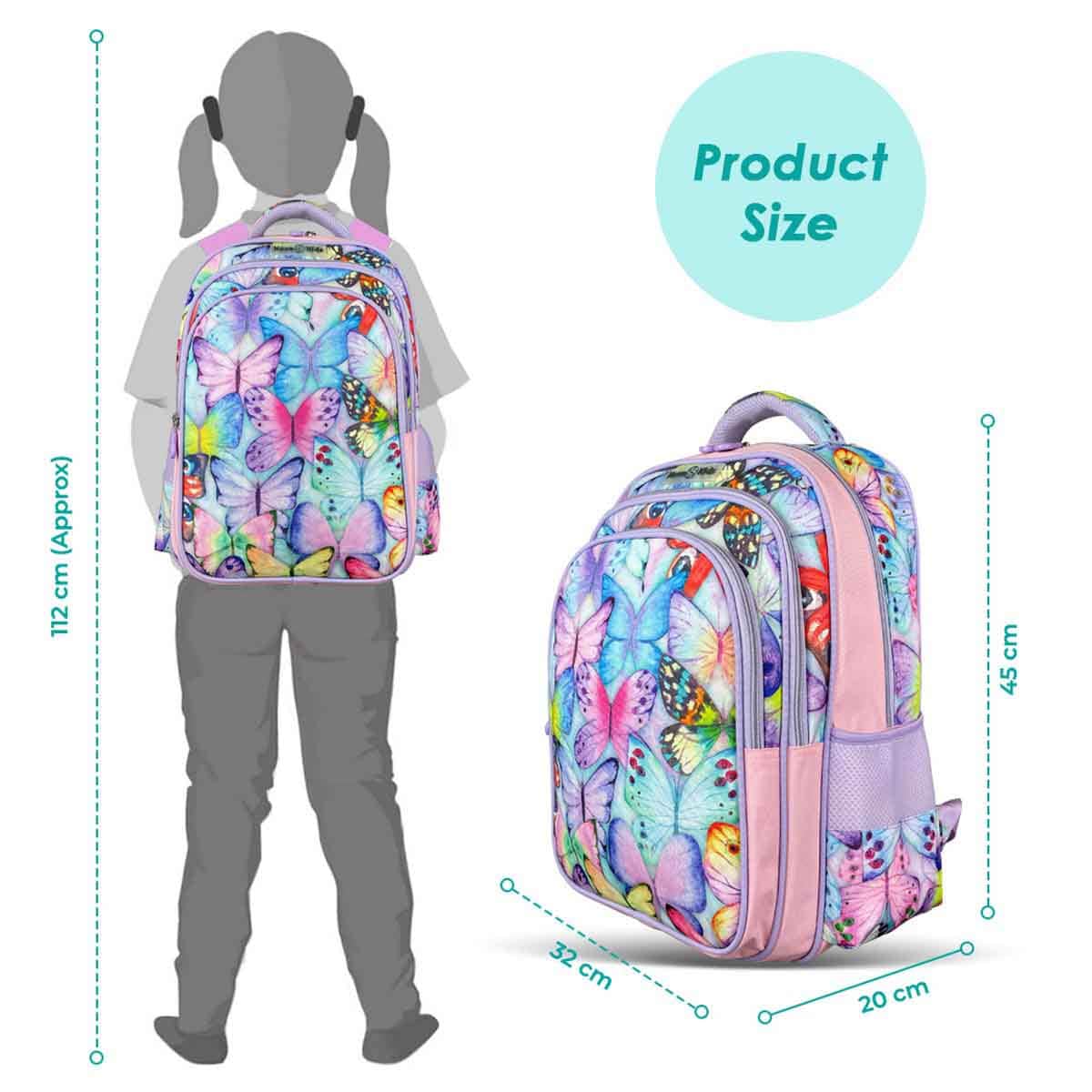 Nova Kids 17.5" Butterfly School Bag with Trolley