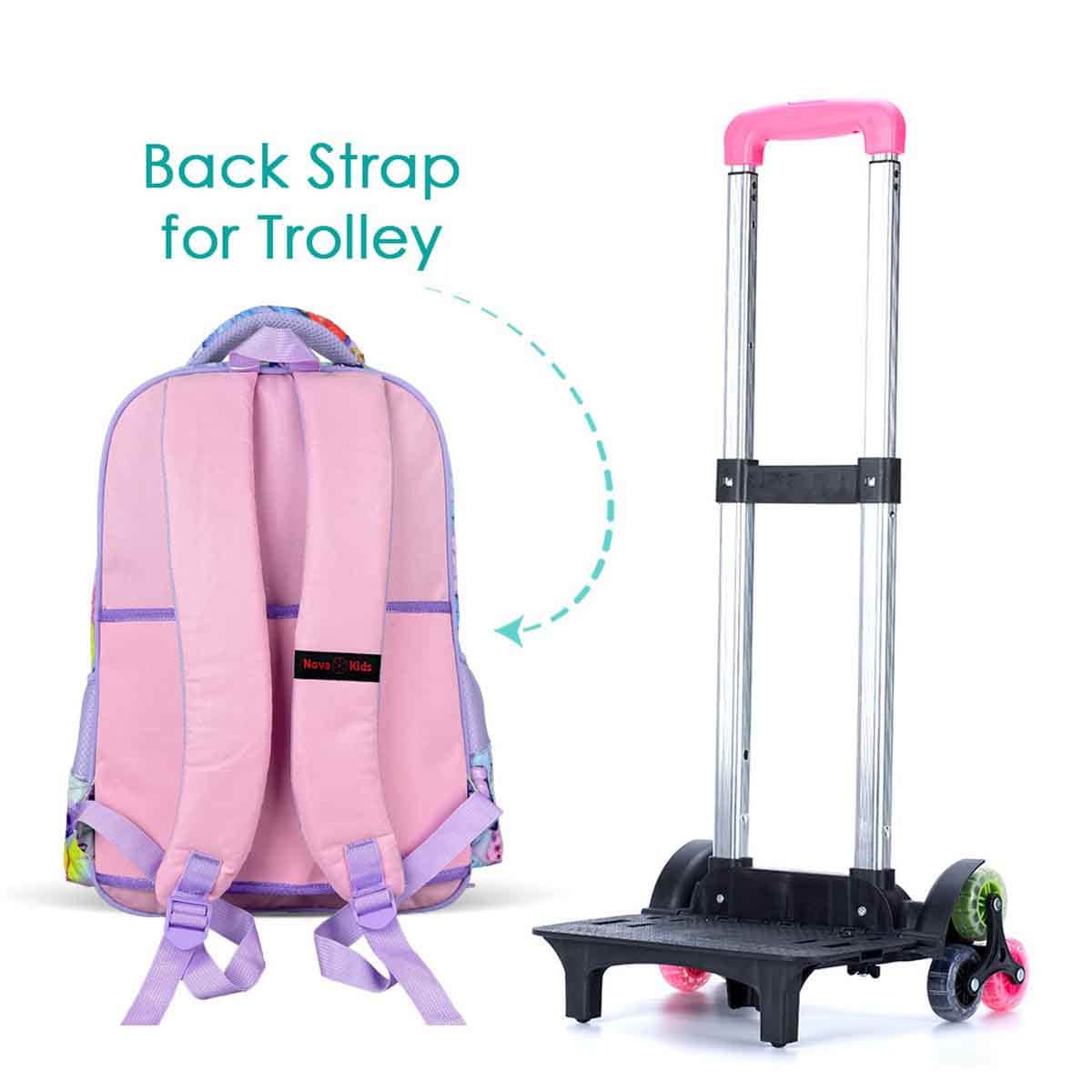 Nova Kids 17.5" Butterfly School Bag with Trolley