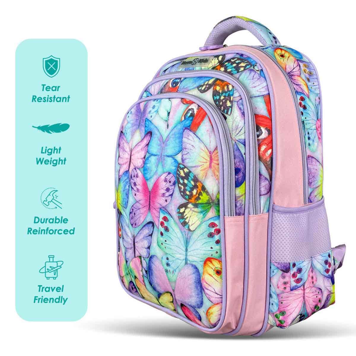 Nova Kids 17.5" Butterfly School Bag with Trolley
