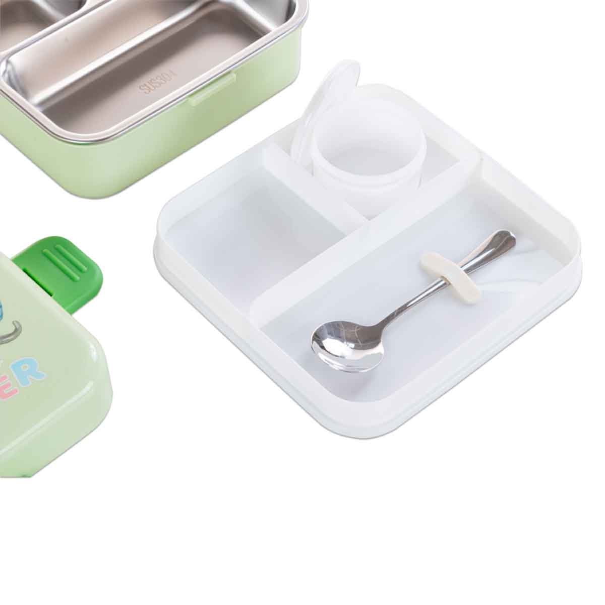 Nova Kids 1.5L Reindeer 3-Compartment Bento Lunch Box with Water Bottle, Spoon & Sauce Box