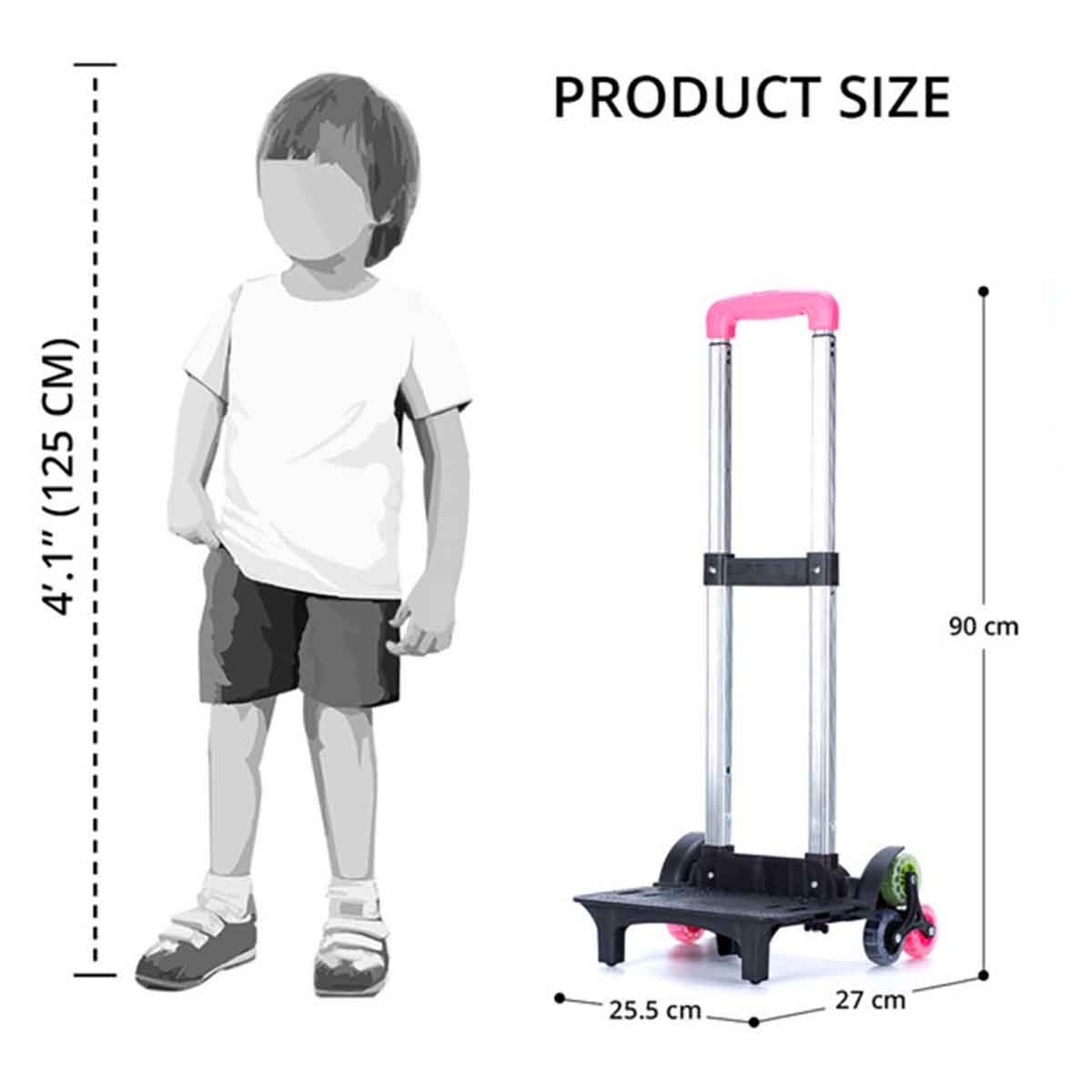 Nova Kids Pink Universal School Bag Trolley