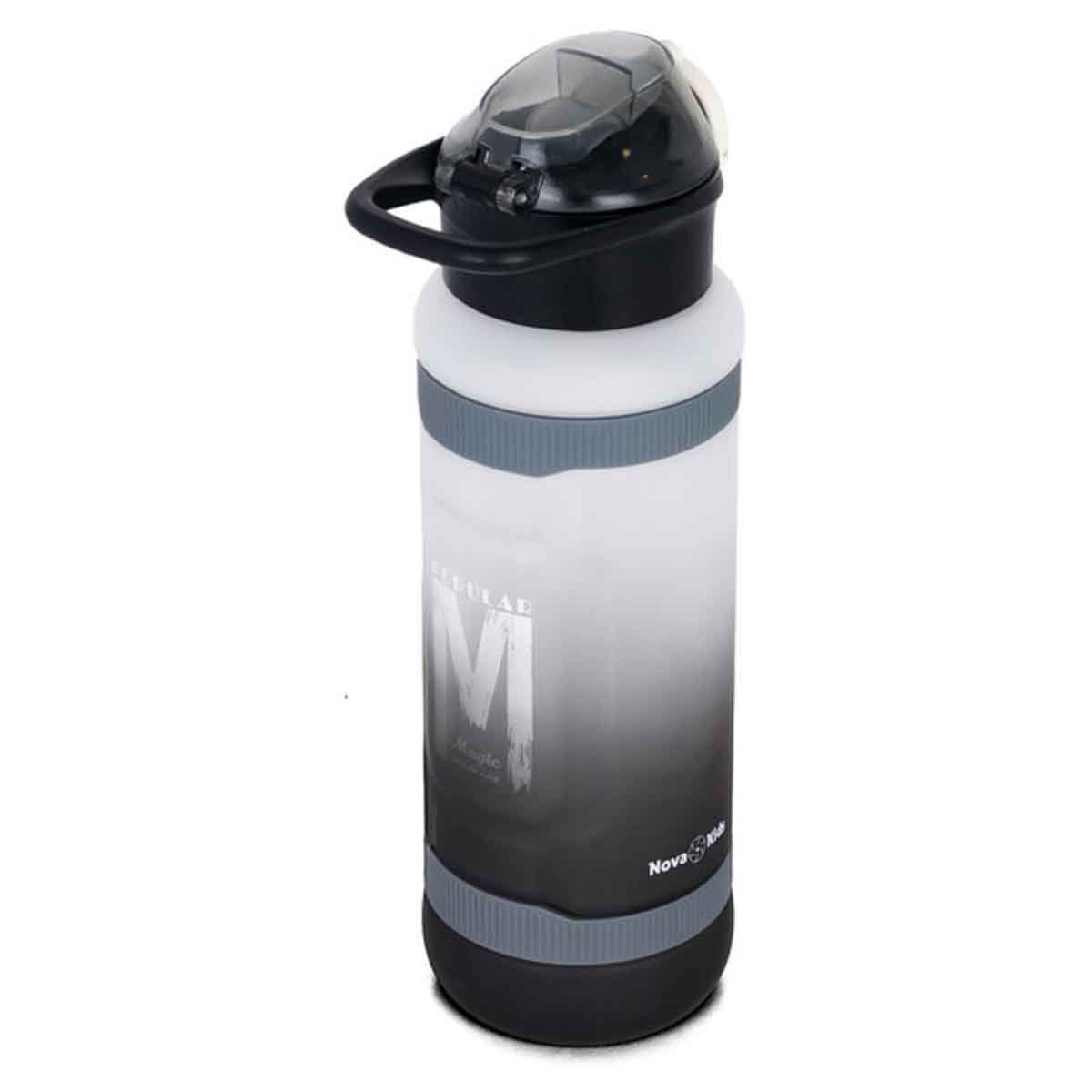 نوفا كيدز زجاجة ماء 1000 مل باللون الأسود مع شفاط