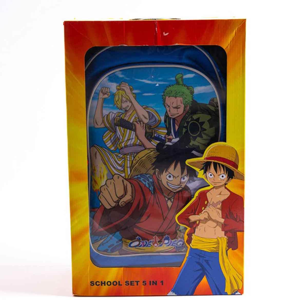 One Piece 18" Trolley School Bag Set with Lunch Bag, Pencil Case, Water Bottle & Lunch Box Girls, 5-7 Years