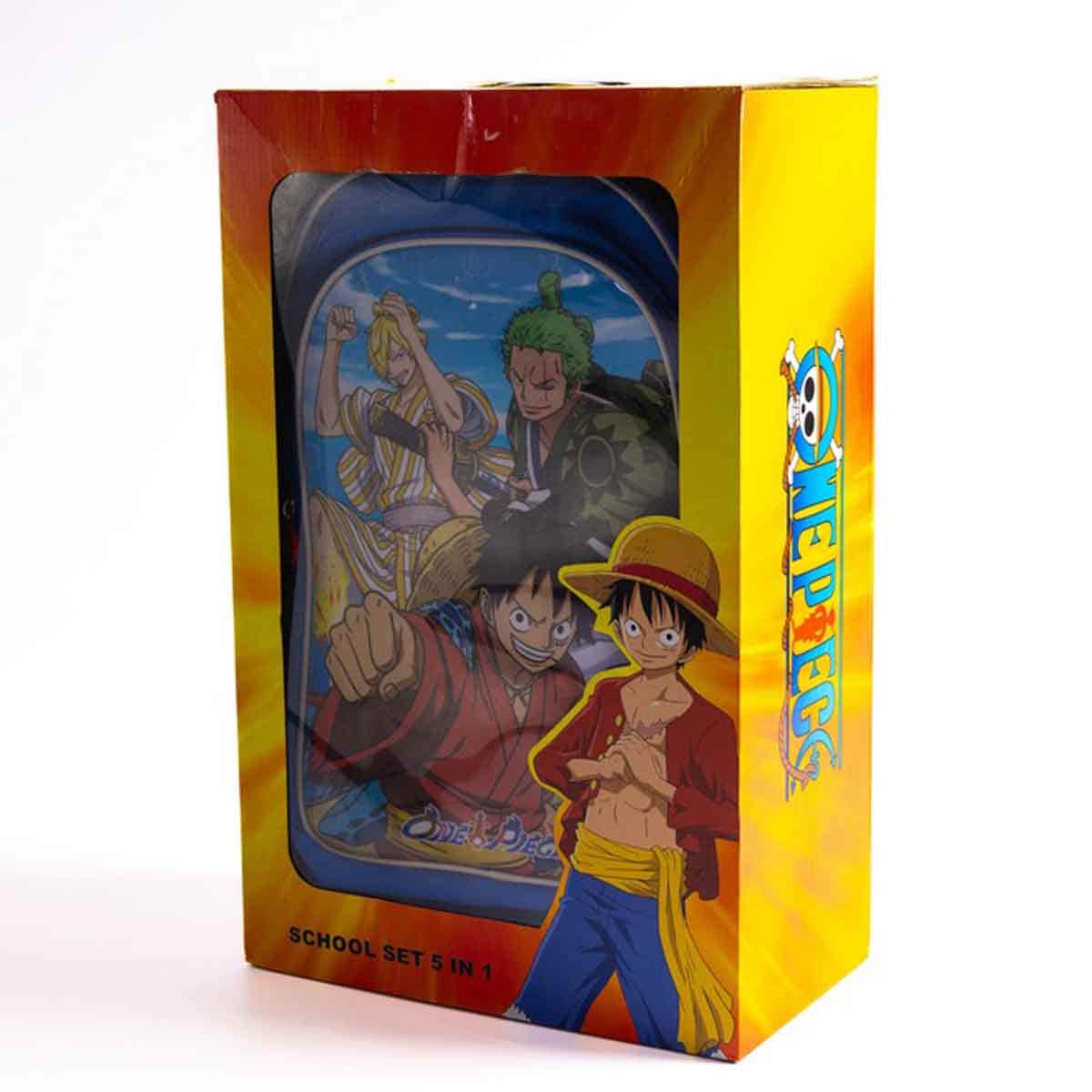 One Piece 18" Trolley School Bag Set with Lunch Bag, Pencil Case, Water Bottle & Lunch Box Girls, 5-7 Years