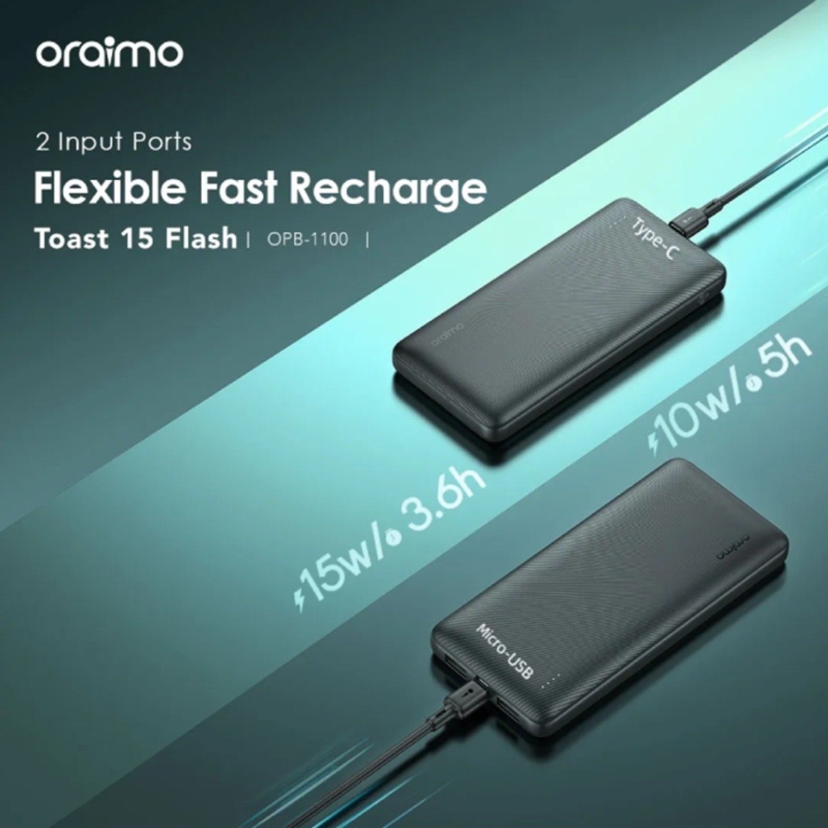 أورايمو باور بانك بسعة 10000mAh وقدرة 15W