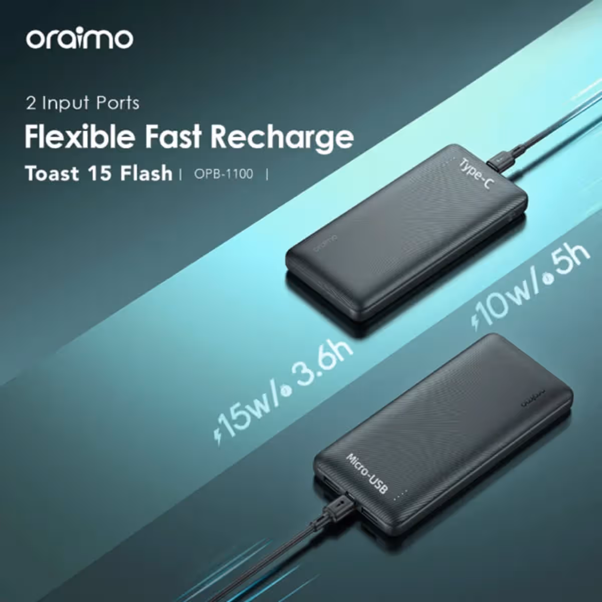 أورايمو باور بانك بسعة 10000mAh وقدرة 15W