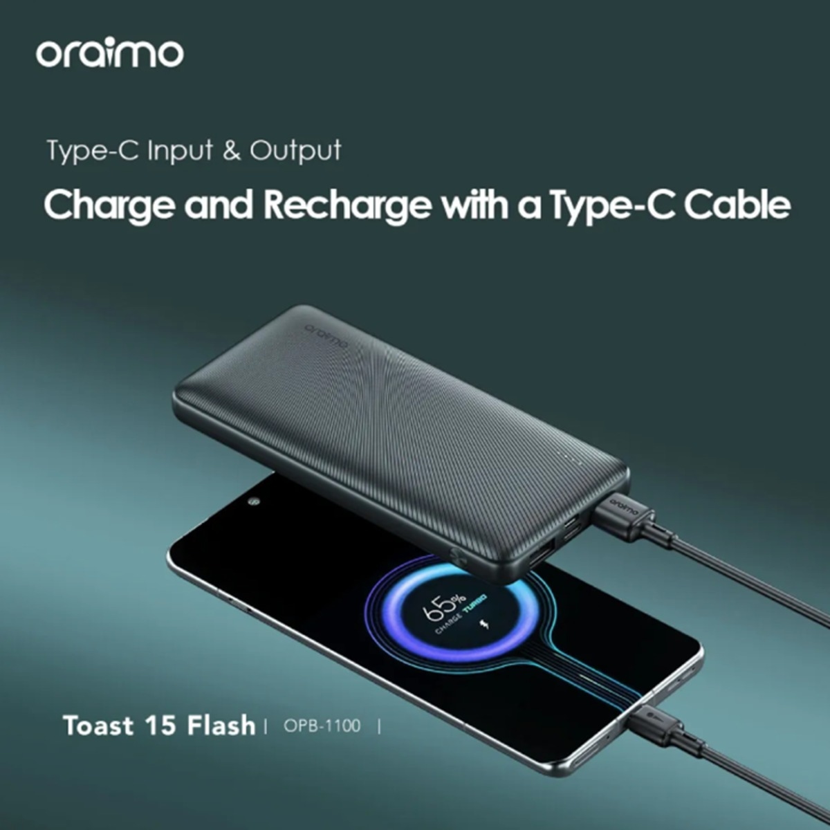 أورايمو باور بانك بسعة 10000mAh وقدرة 15W