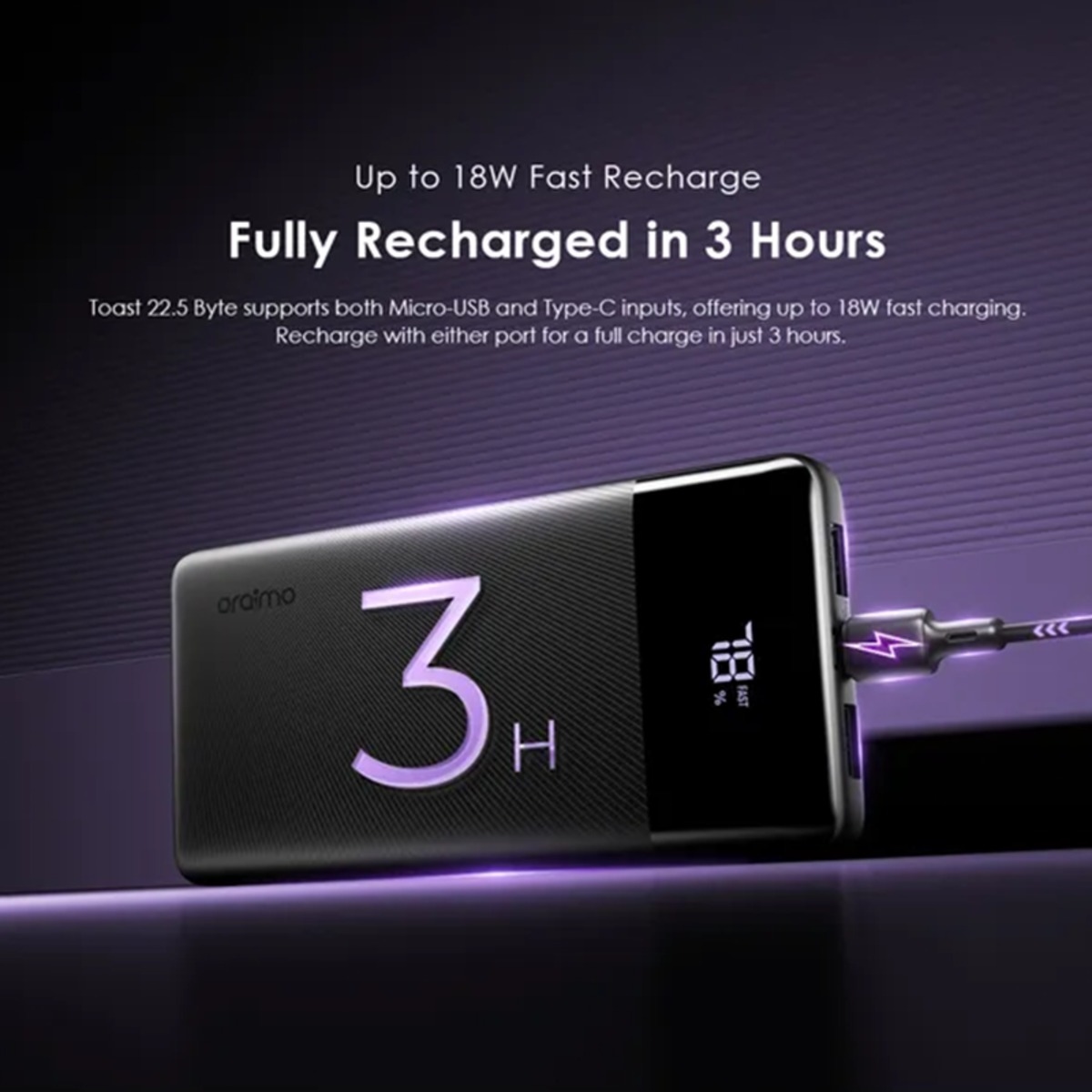 Oraimo 10000mAh 22.5W Toast Power Bank