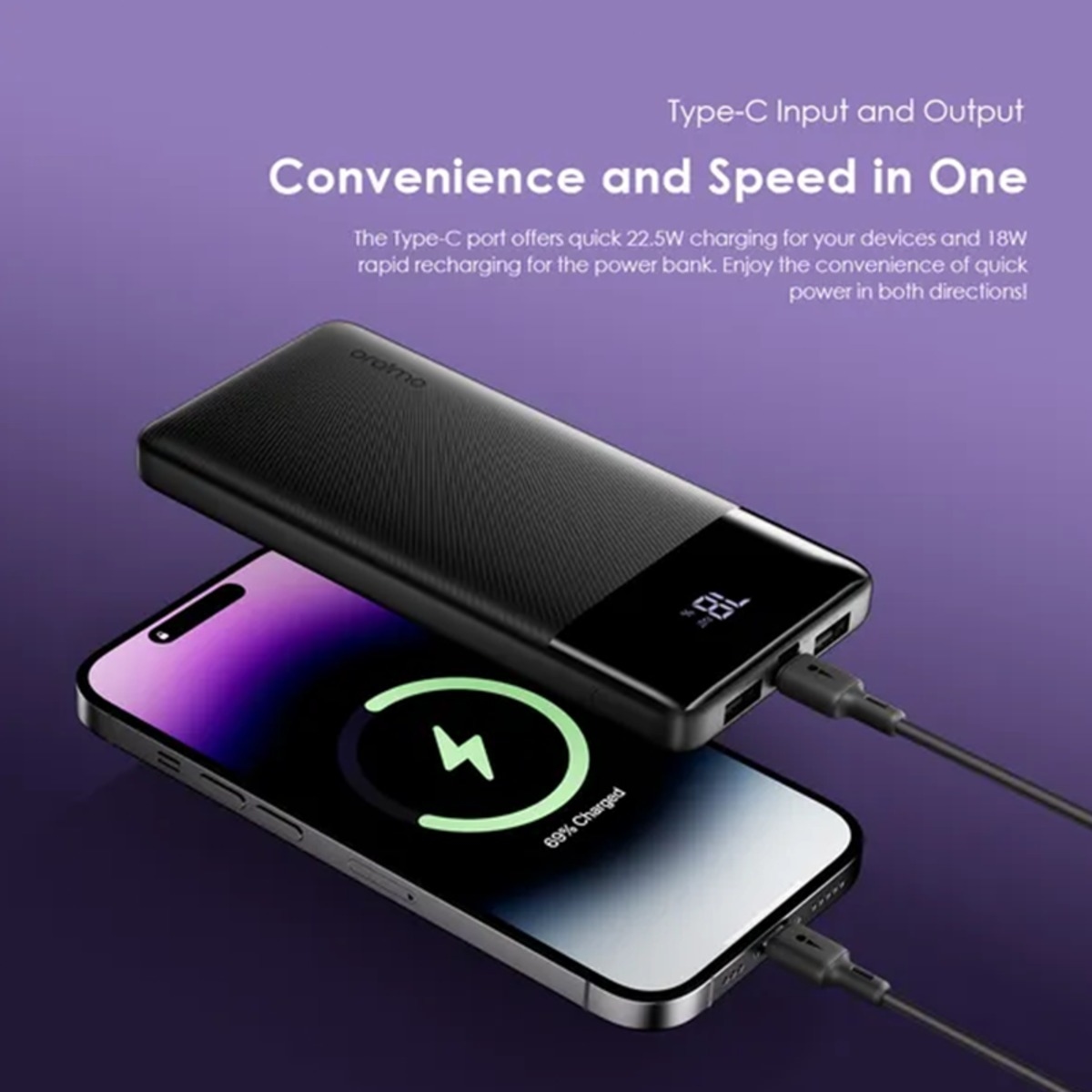 Oraimo 10000mAh 22.5W Toast Power Bank
