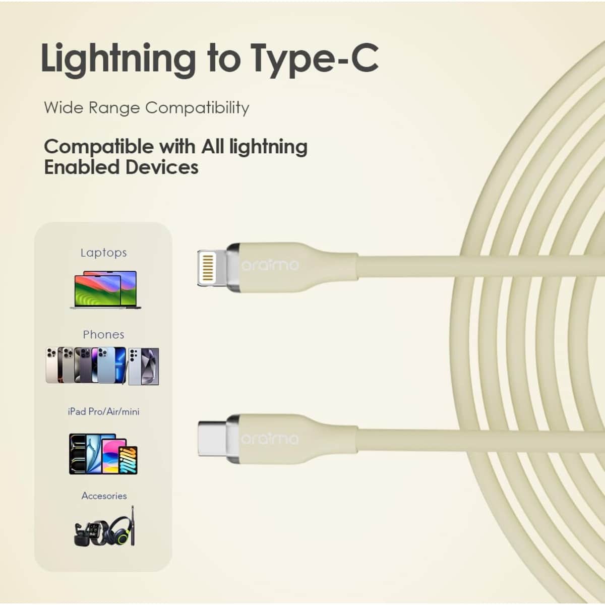 Oraimo 10-Piece 1m 20W USB-C to Lightning Cable Set