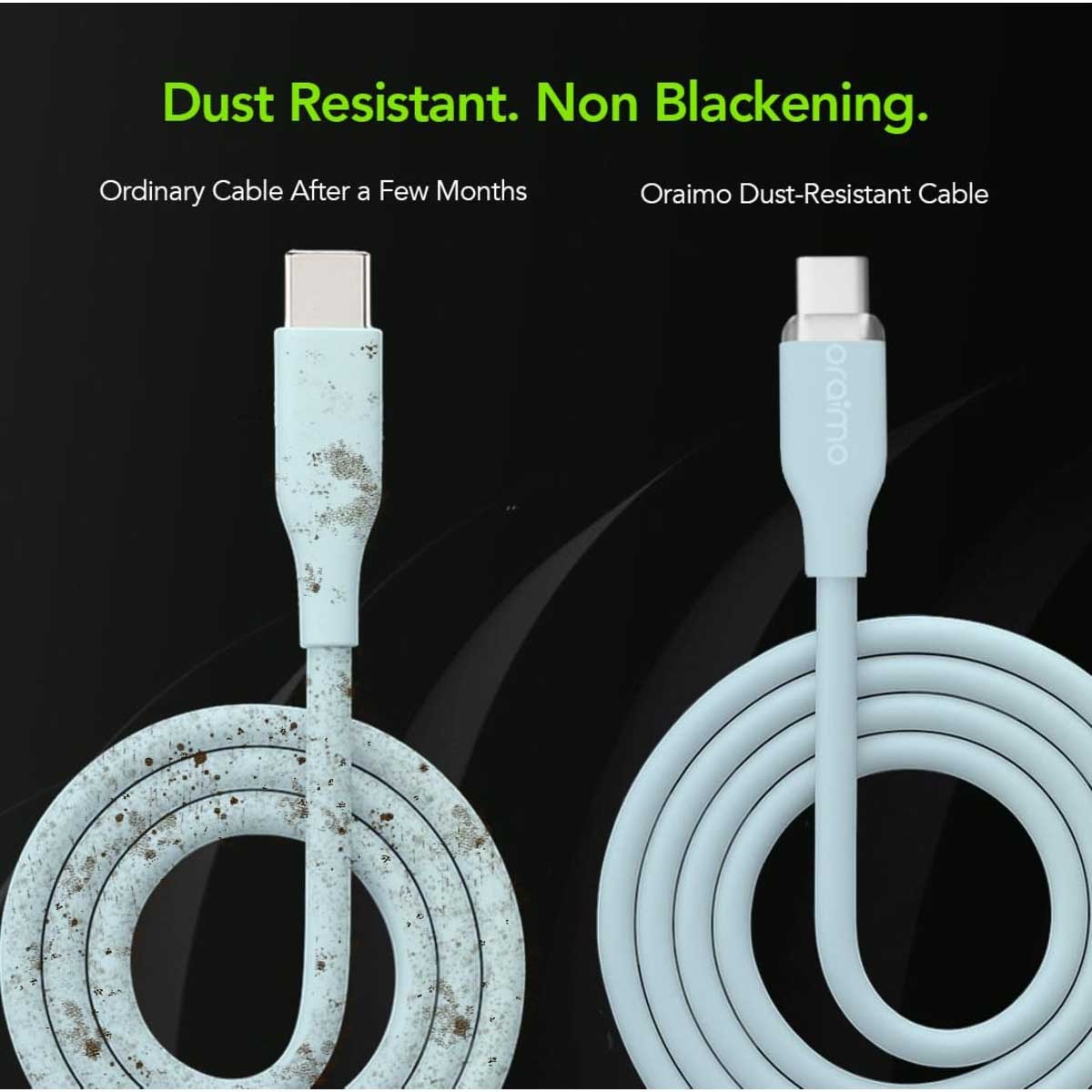 أورايمو مجموعة مكونة من 10 كابلات USB-C إلى USB-C بطول 1 متر وقدرة 60W