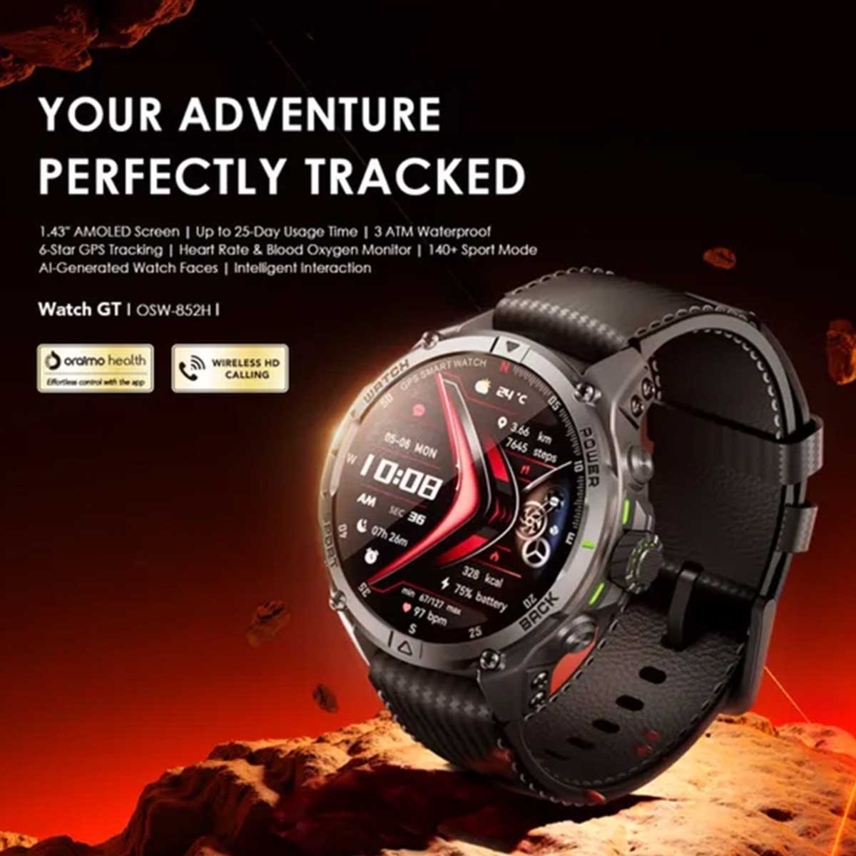 Oraimo 1.43" Light Chrome Watch GT Smartwatch