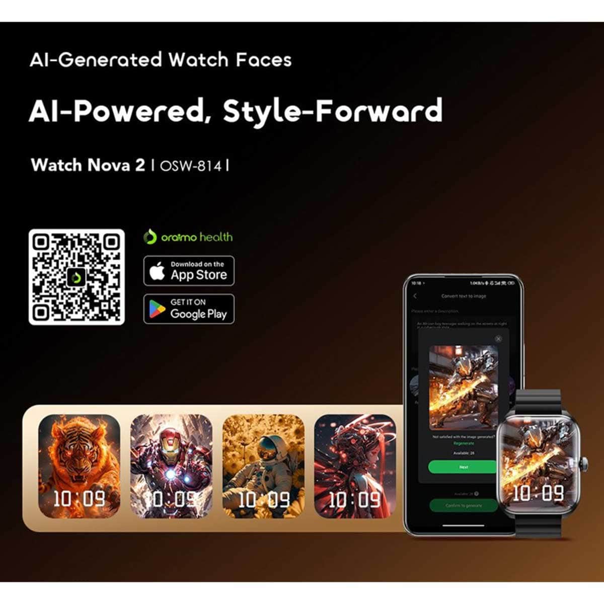 Oraimo 2.01" Black Nova 2 Smartwatch