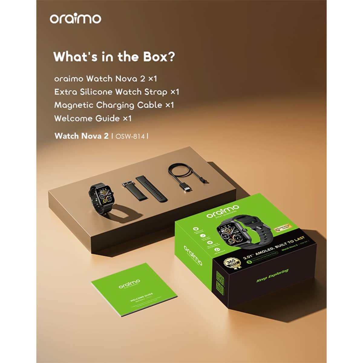 Oraimo 2.01" Black Nova 2 Smartwatch