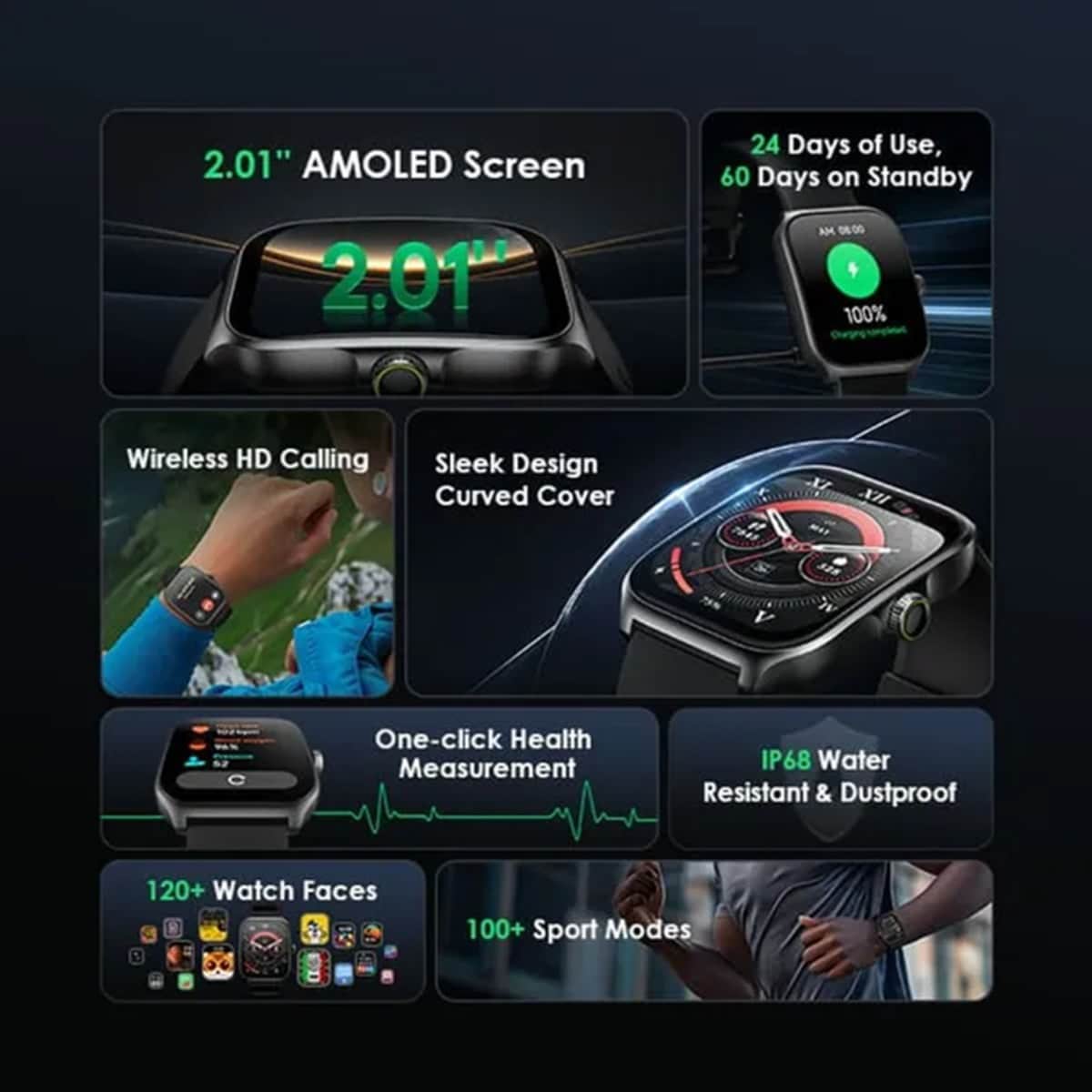 Oraimo 2.01" Light Chrome Watch Smart AM Smartwatch