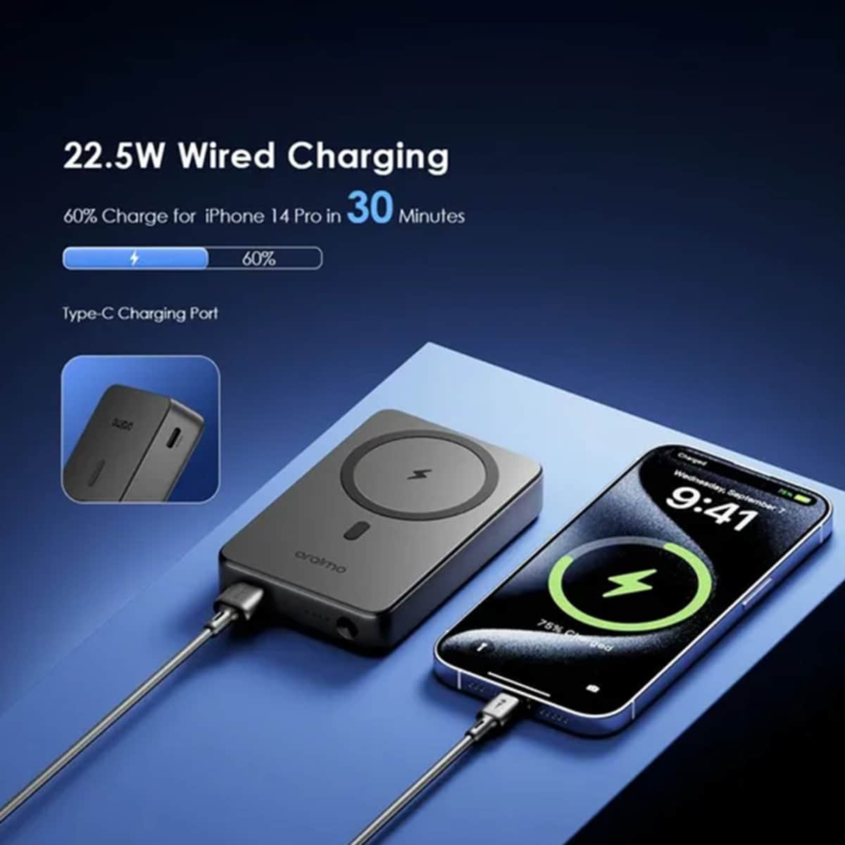 Oraimo Black 10000mAh 15W MagPower 15 Wireless Power Bank