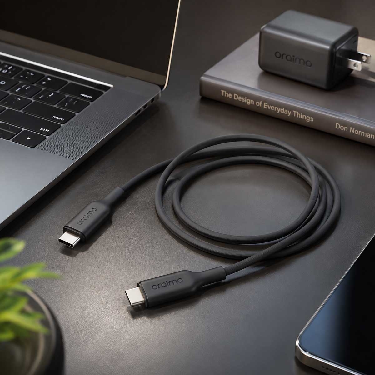أورايمو كابل روبست لاين USB-C إلى USB-C بطول 1.5 متر وقدرة 60W